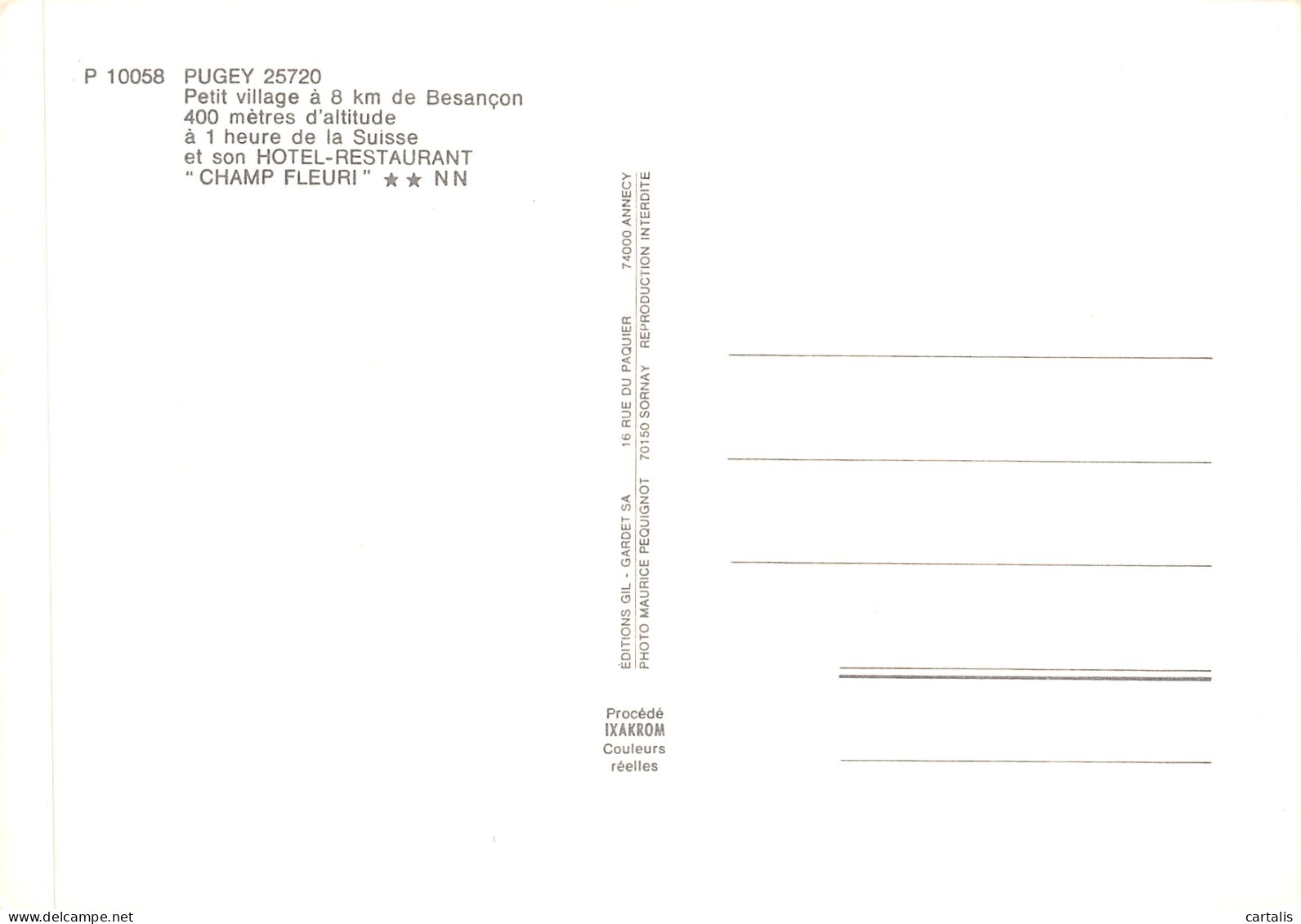 25-PUGEY-N°4184-C/0269 - Altri & Non Classificati