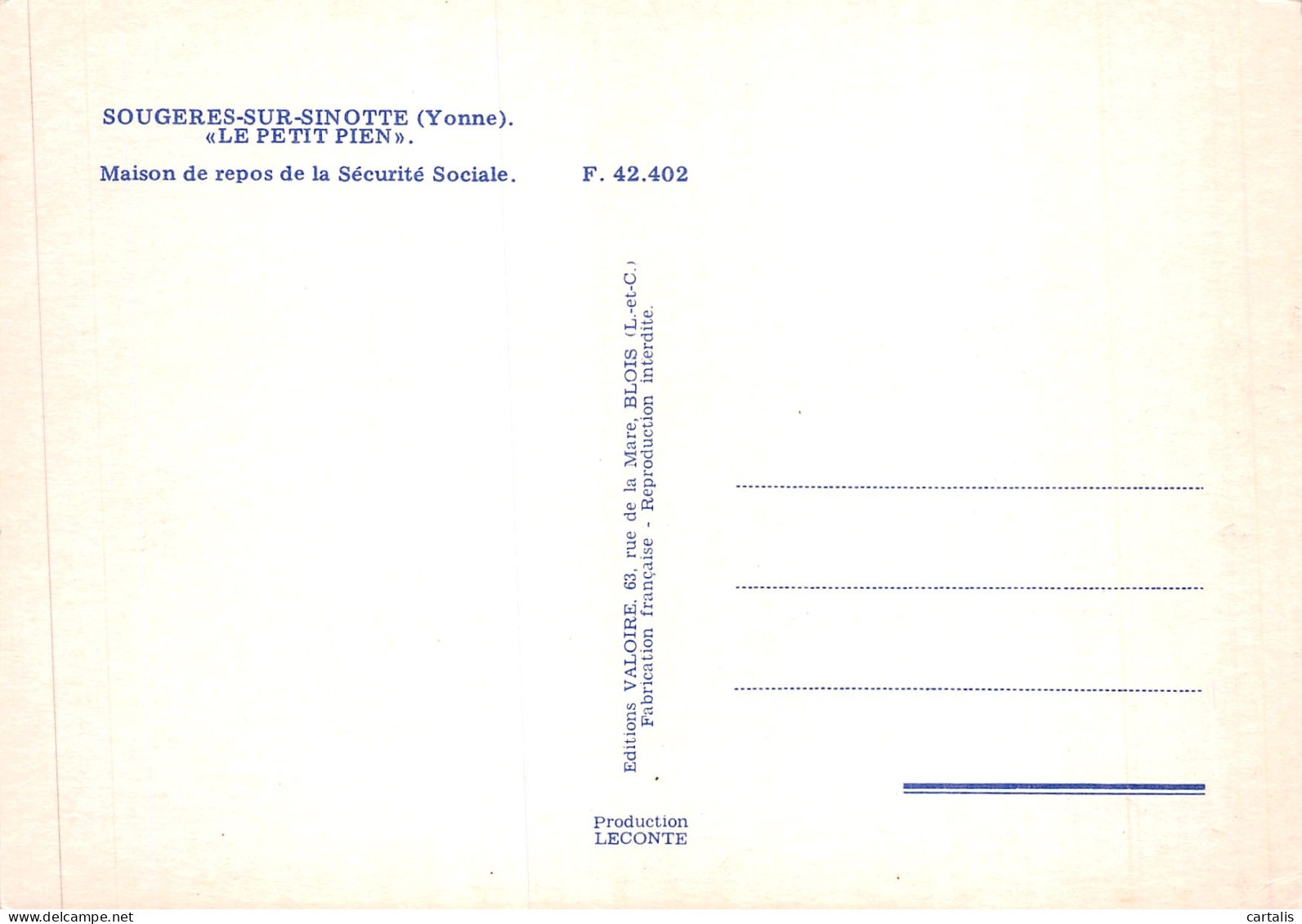 89-SOUGERES SUR SINOTTE-N°4184-C/0169 - Other & Unclassified