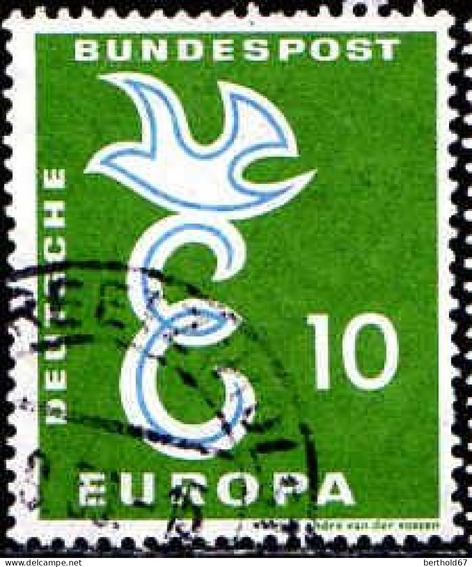 RFA Poste Obl Yv: 164 Mi:295 Europa Cept E Sous Colombe (Beau Cachet Rond) (Thème) - 1958