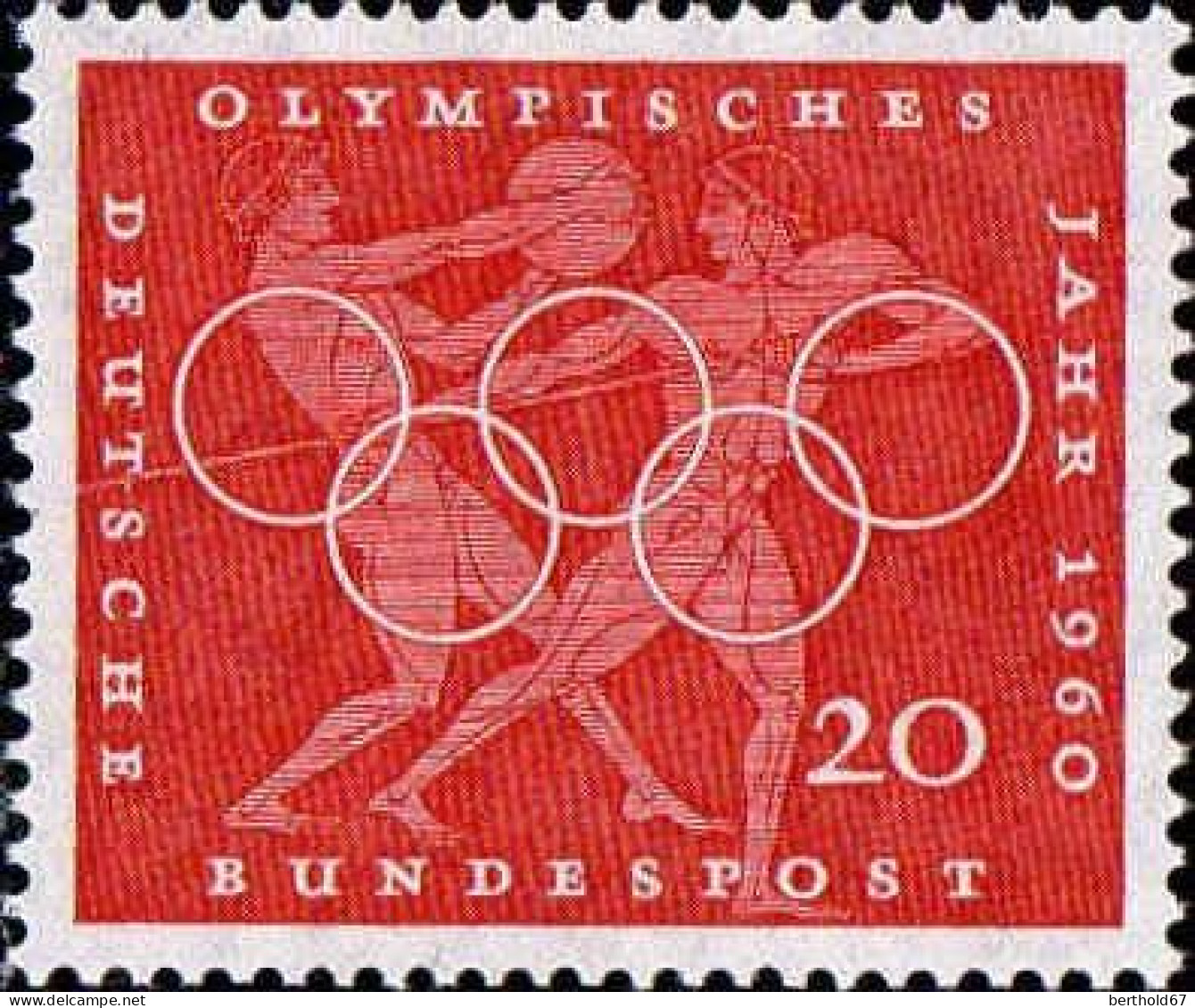 RFA Poste N** Yv: 207 Mi:334 Olympisches Jahr Disque & Javelot (Thème) - Leichtathletik