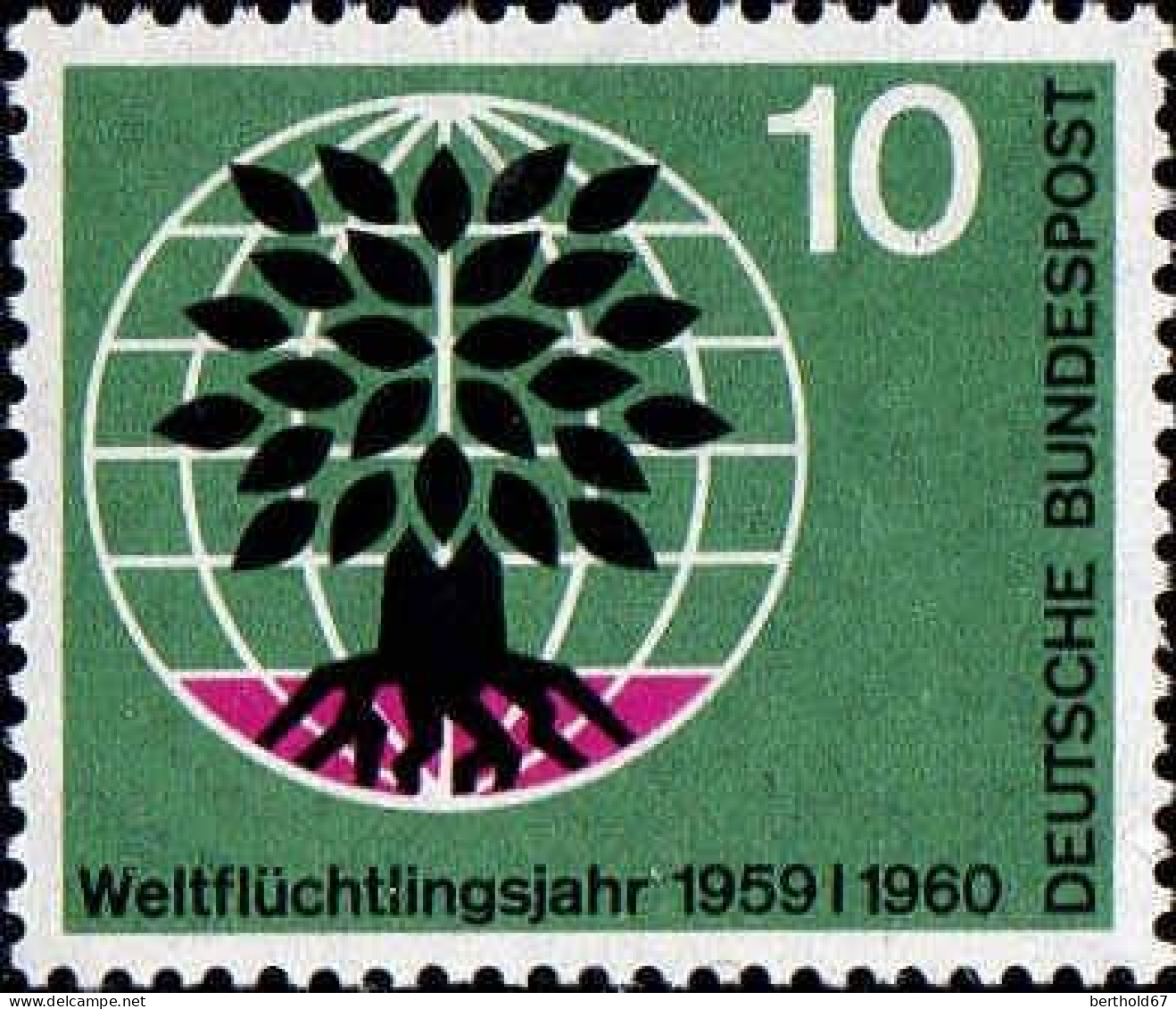 RFA Poste N** Yv: 199 Mi:326 Weltflüchtlingsjahr (Thème) - Trees
