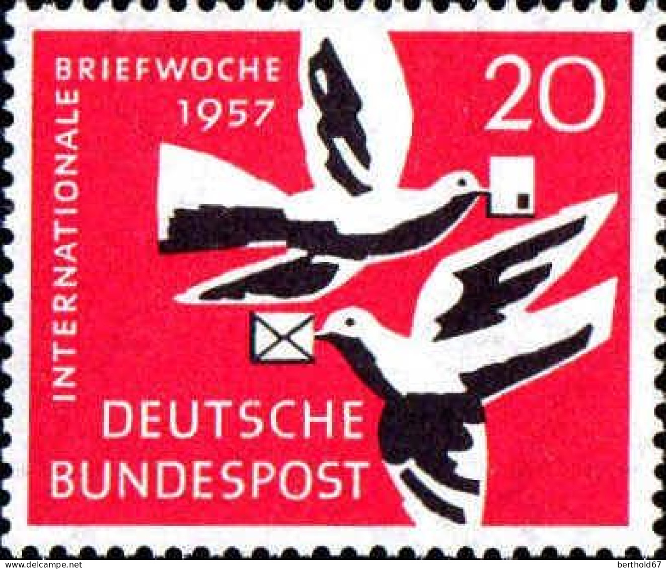 RFA Poste N** Yv: 148 Mi:276 Internationale Briefwoche Pigeons Voyageurs (Thème) - Duiven En Duifachtigen