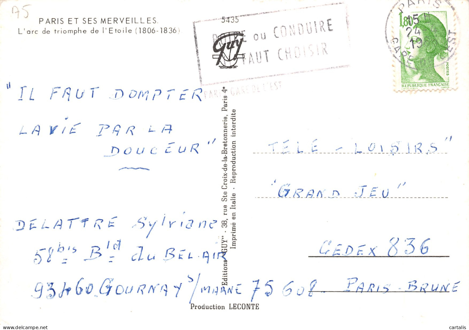 75-PARIS ARC DE TRIOMPHE-N°4185-D/0155 - Triumphbogen