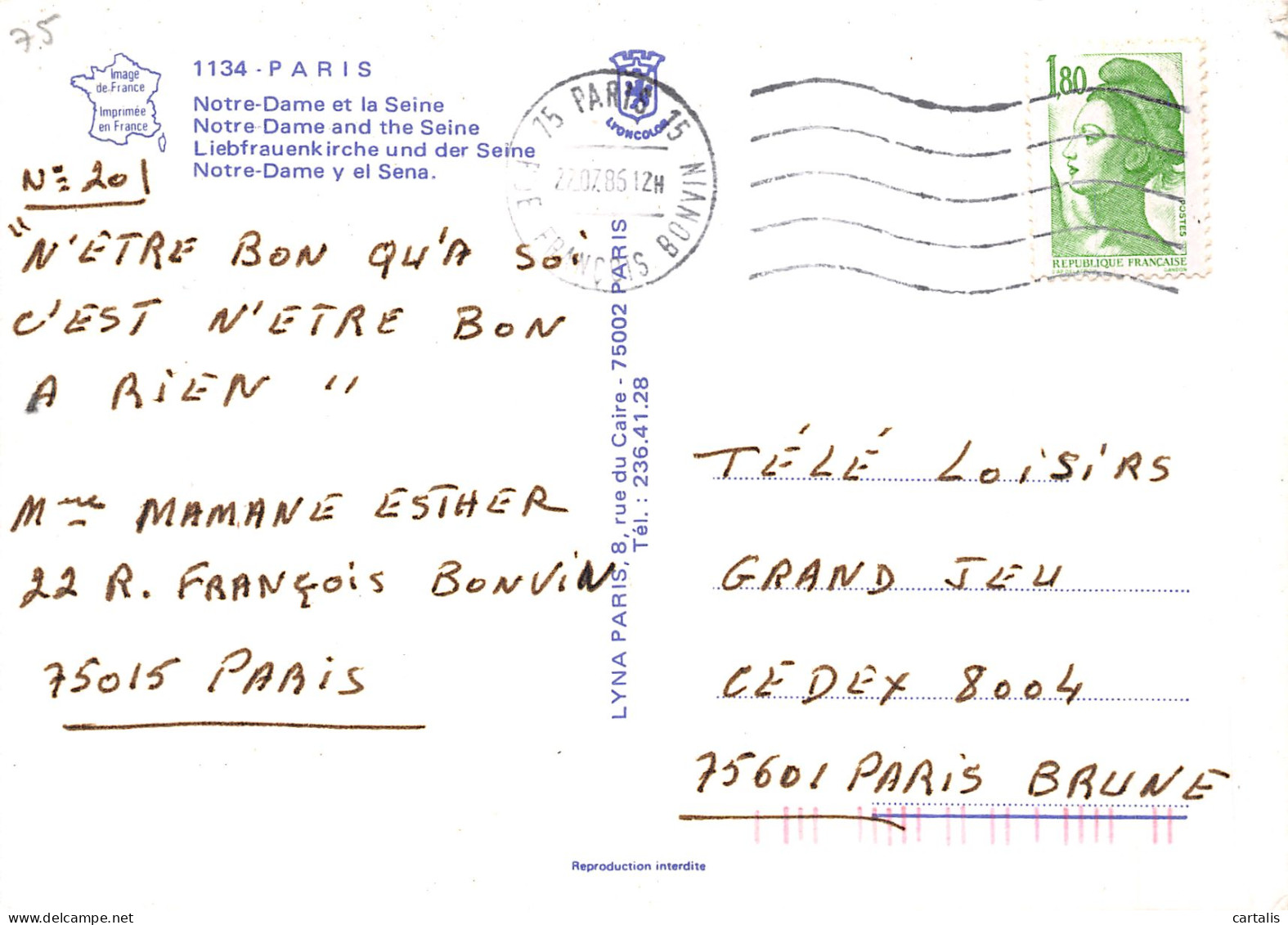 75-PARIS NOTRE DAME-N°4185-D/0103 - Notre-Dame De Paris