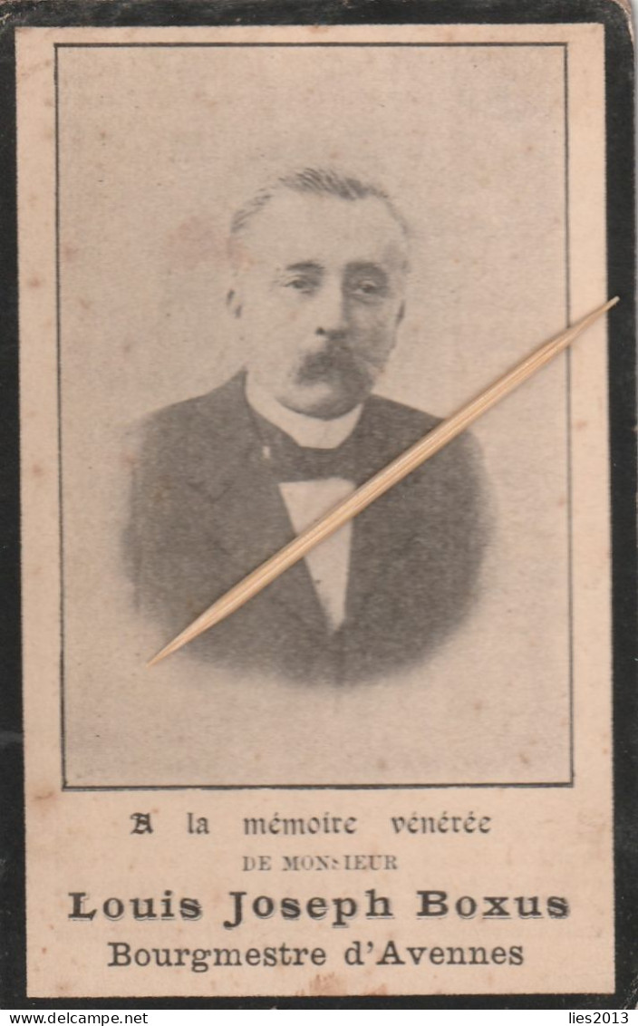 Bourgmestre, Louis Boxus, Bequevort, Avennes, 1905 - Images Religieuses