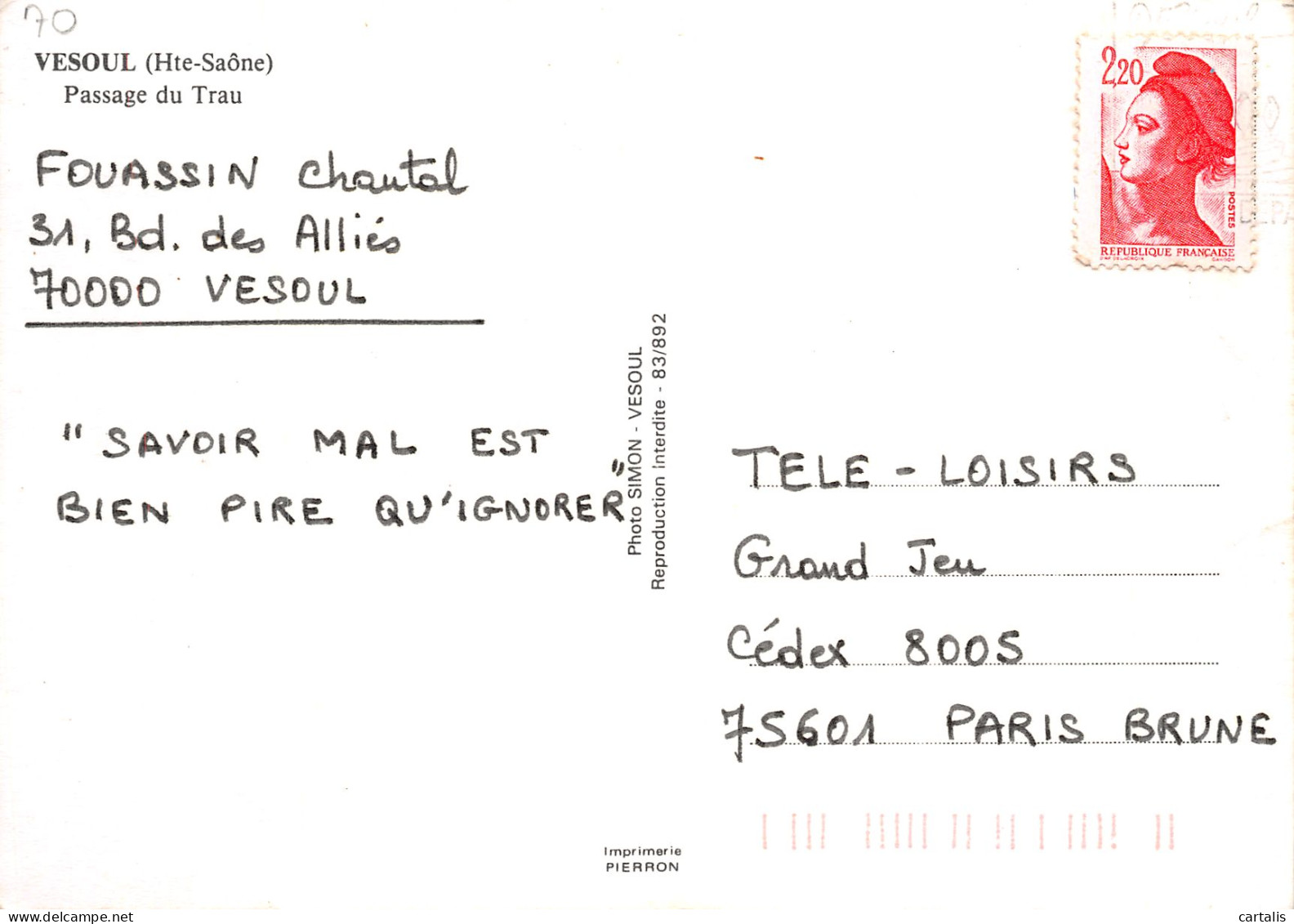 70-VESOUL-N°4185-B/0213 - Vesoul