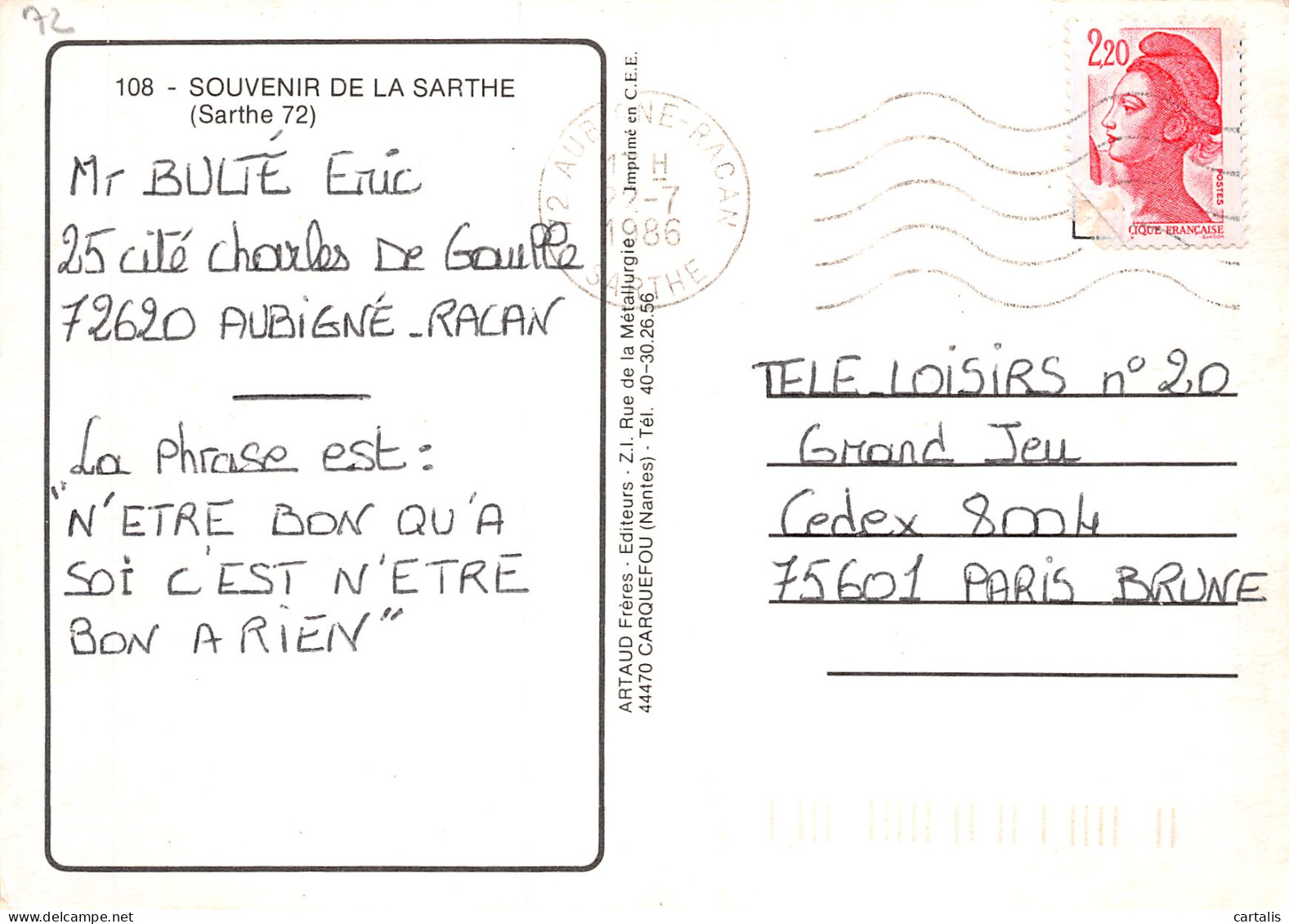 72-LA SARTHE-N°4185-B/0131 - Other & Unclassified