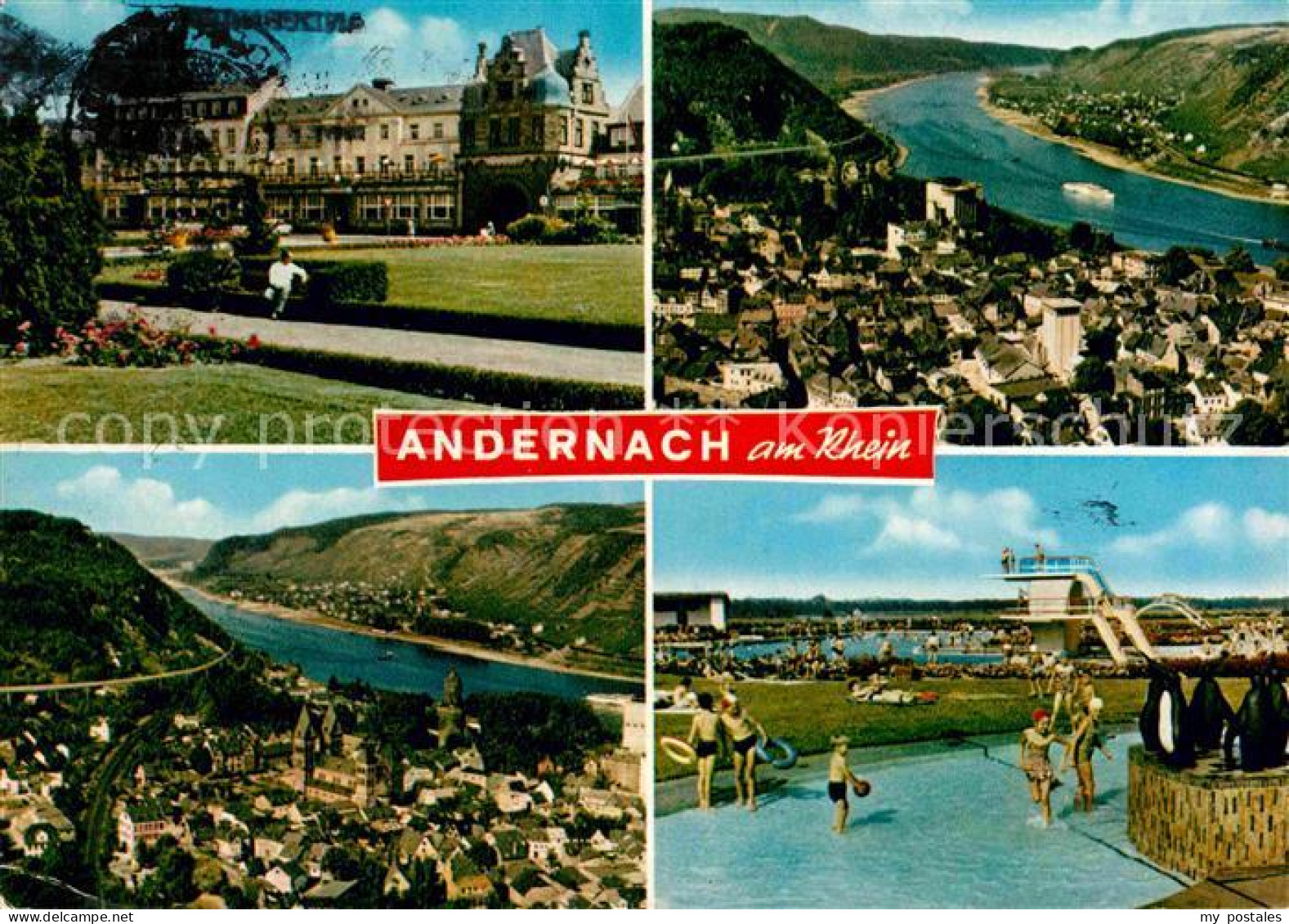 72793497 Andernach Schloss Park Panorama Rheintal Freibad Andernach - Andernach