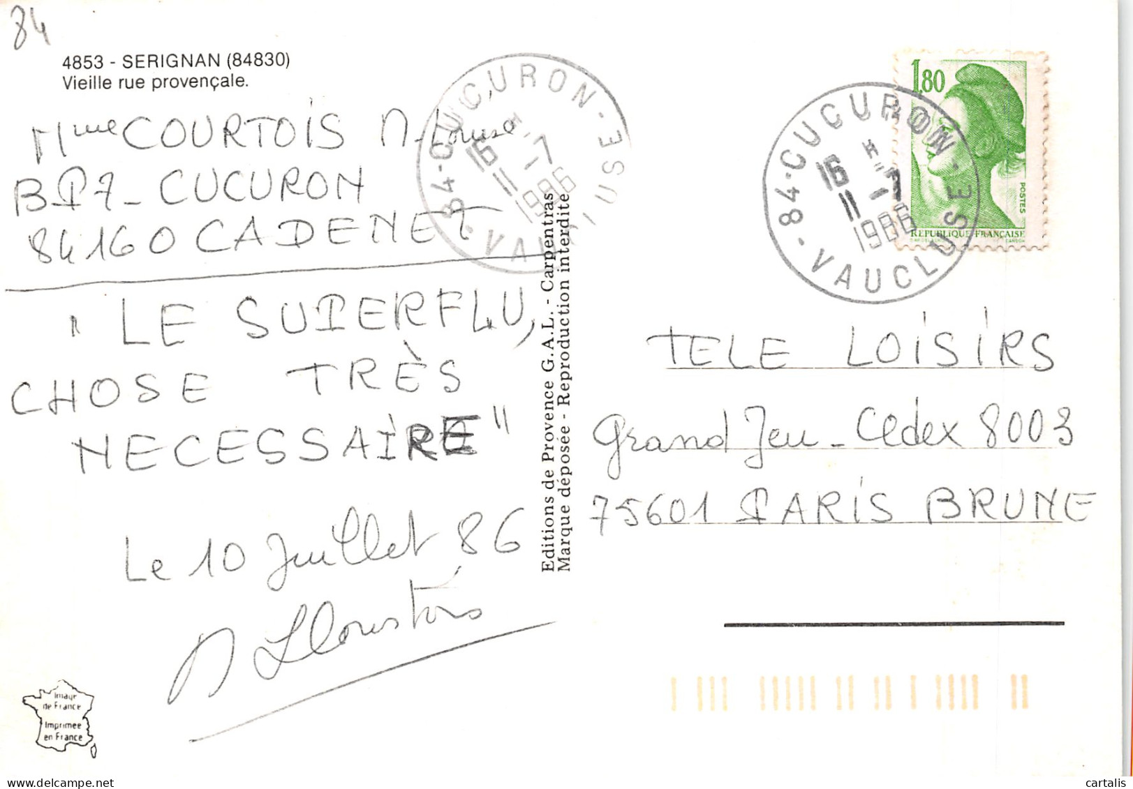 34-SERIGNAN-N°4186-B/0355 - Other & Unclassified