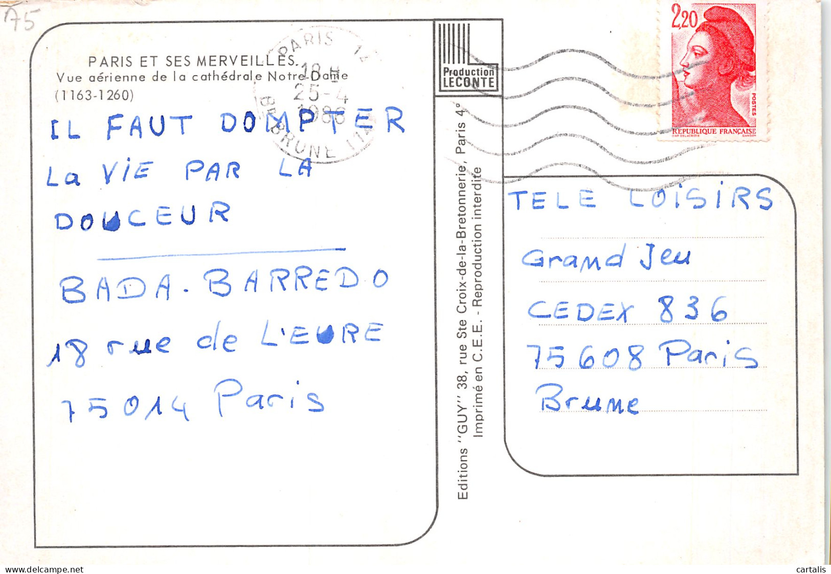 75-PARIS NOTRE DAME-N°4186-B/0325 - Notre Dame Von Paris
