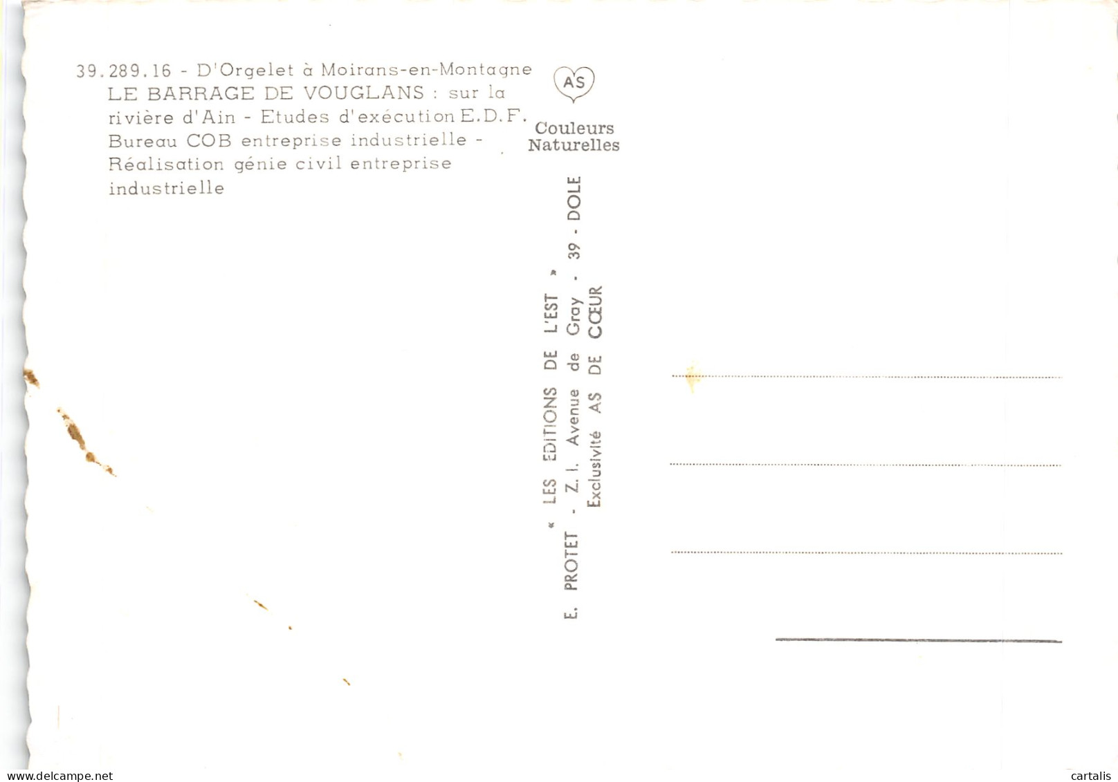 39-BARRAGE DE VOUGLANS-N°4186-A/0061 - Other & Unclassified