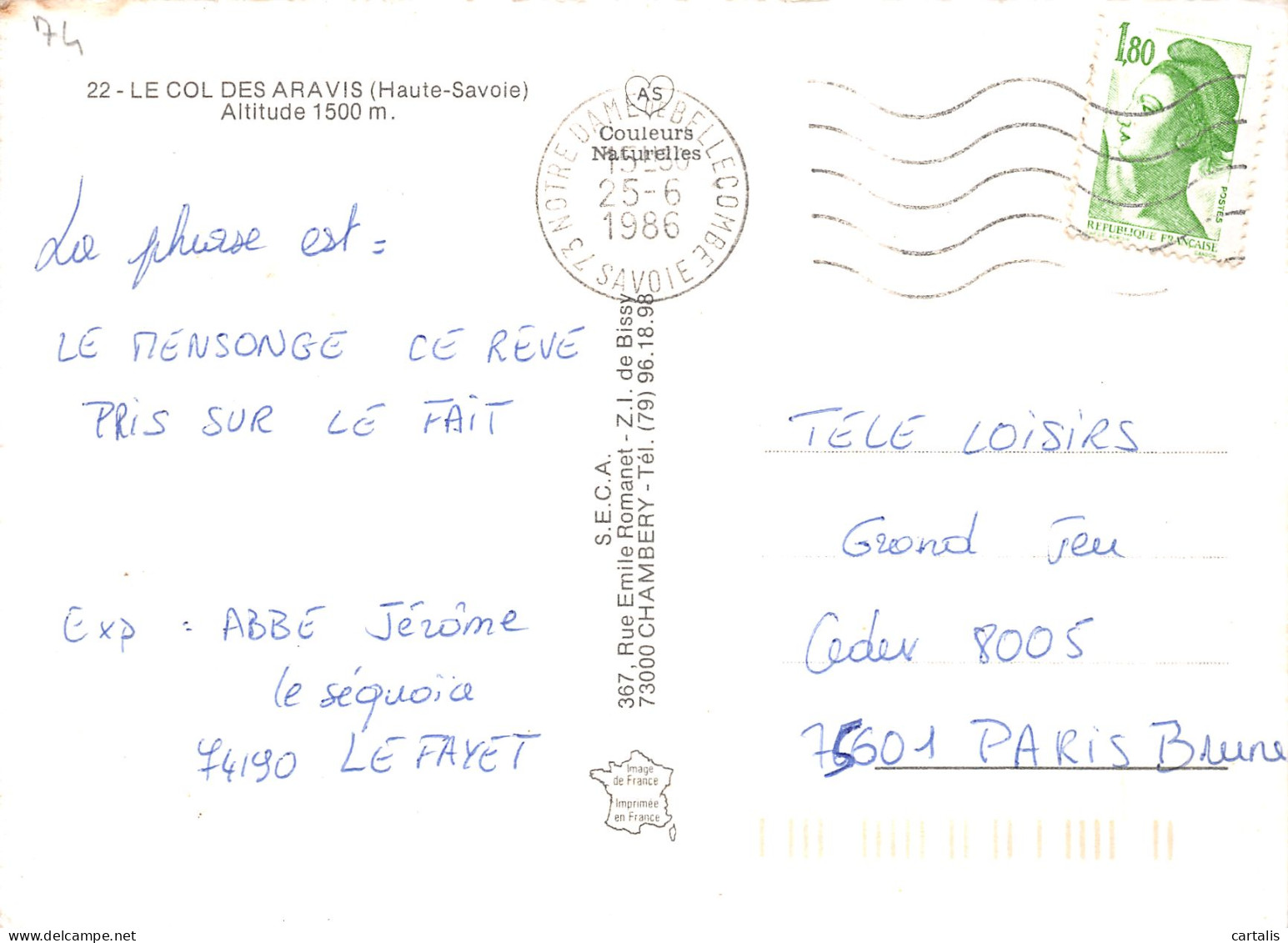 74-COL DES ARAVIS-N°4185-D/0247 - Other & Unclassified