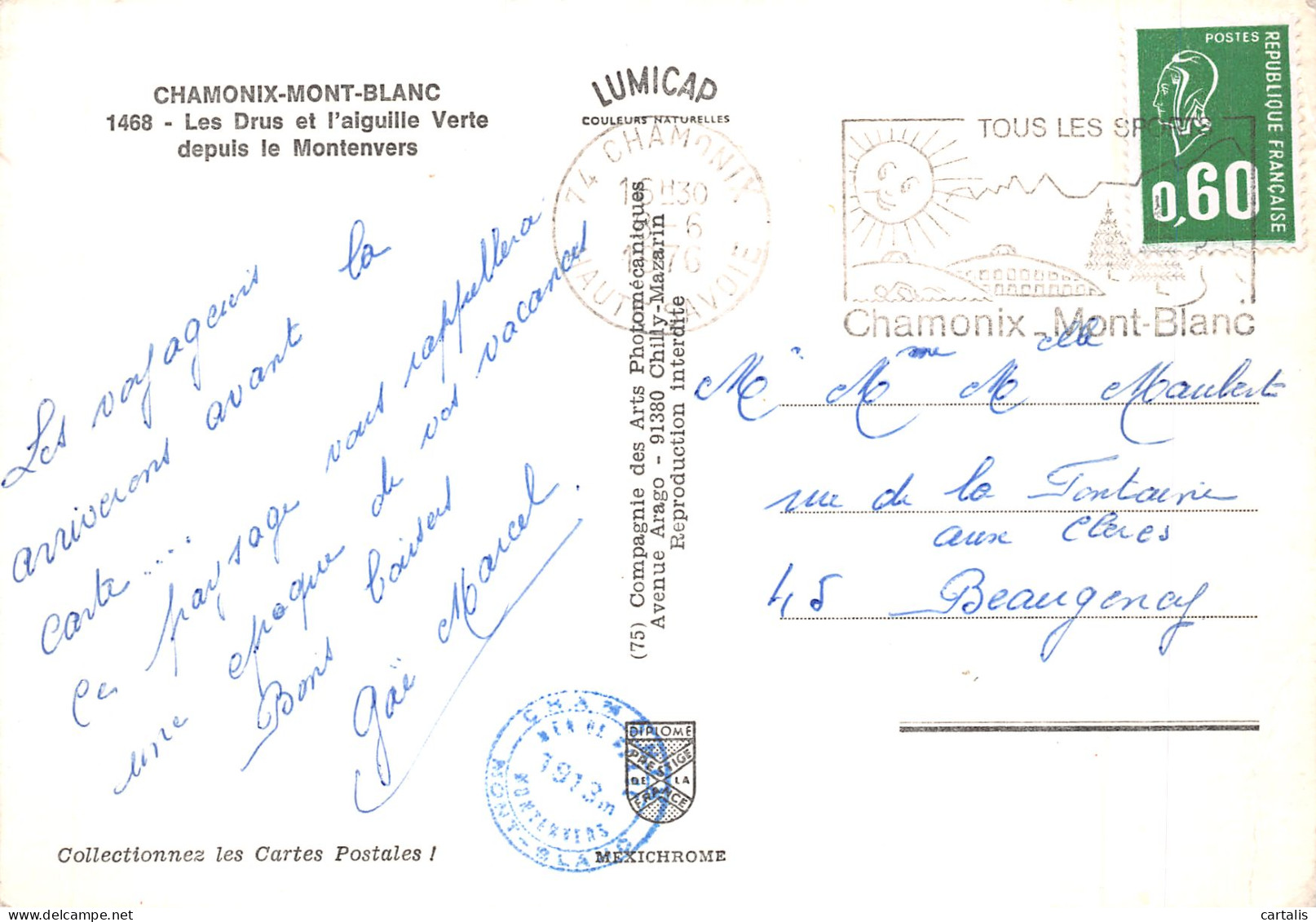 74-CHAMONIX MONT BLANC-N°4187-A/0147 - Chamonix-Mont-Blanc