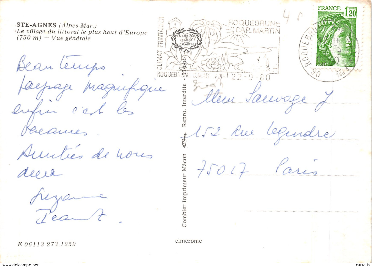 06-SAINTE AGNES-N°4186-B/0371 - Altri & Non Classificati