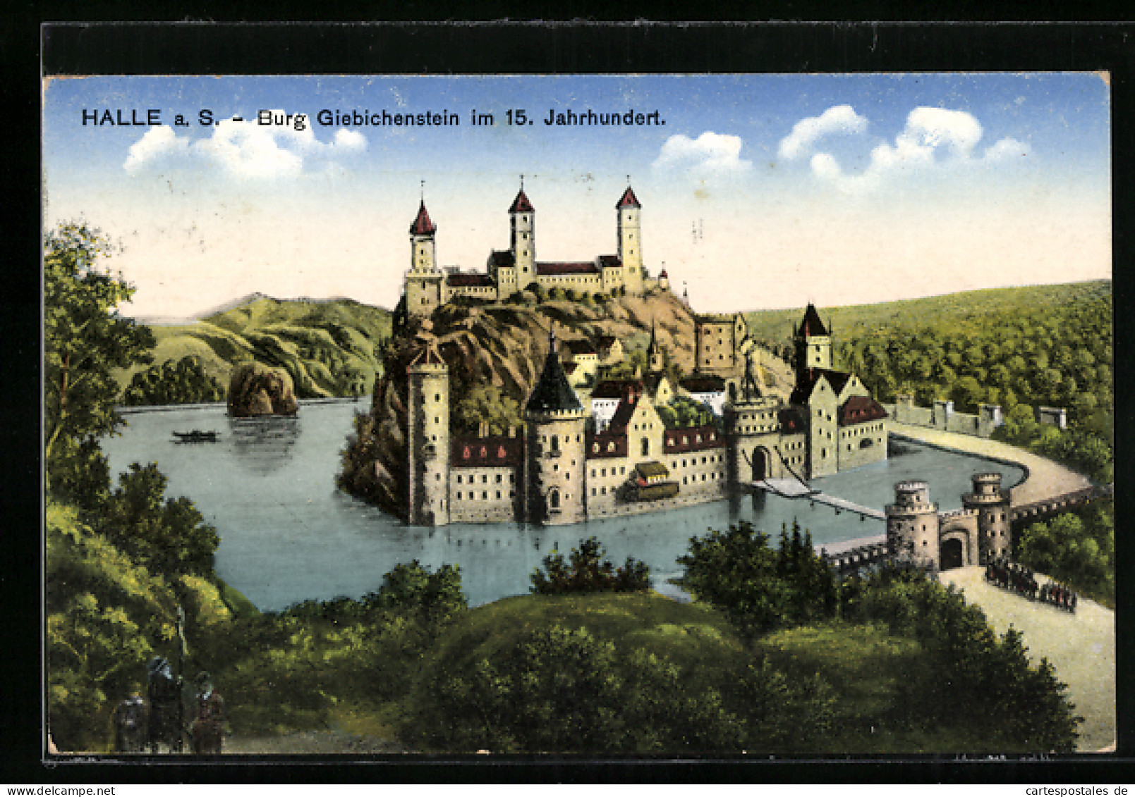AK Halle A. S., Blick Auf Die Burg Giebichenstein Im 15. Jahrhundert  - Other & Unclassified
