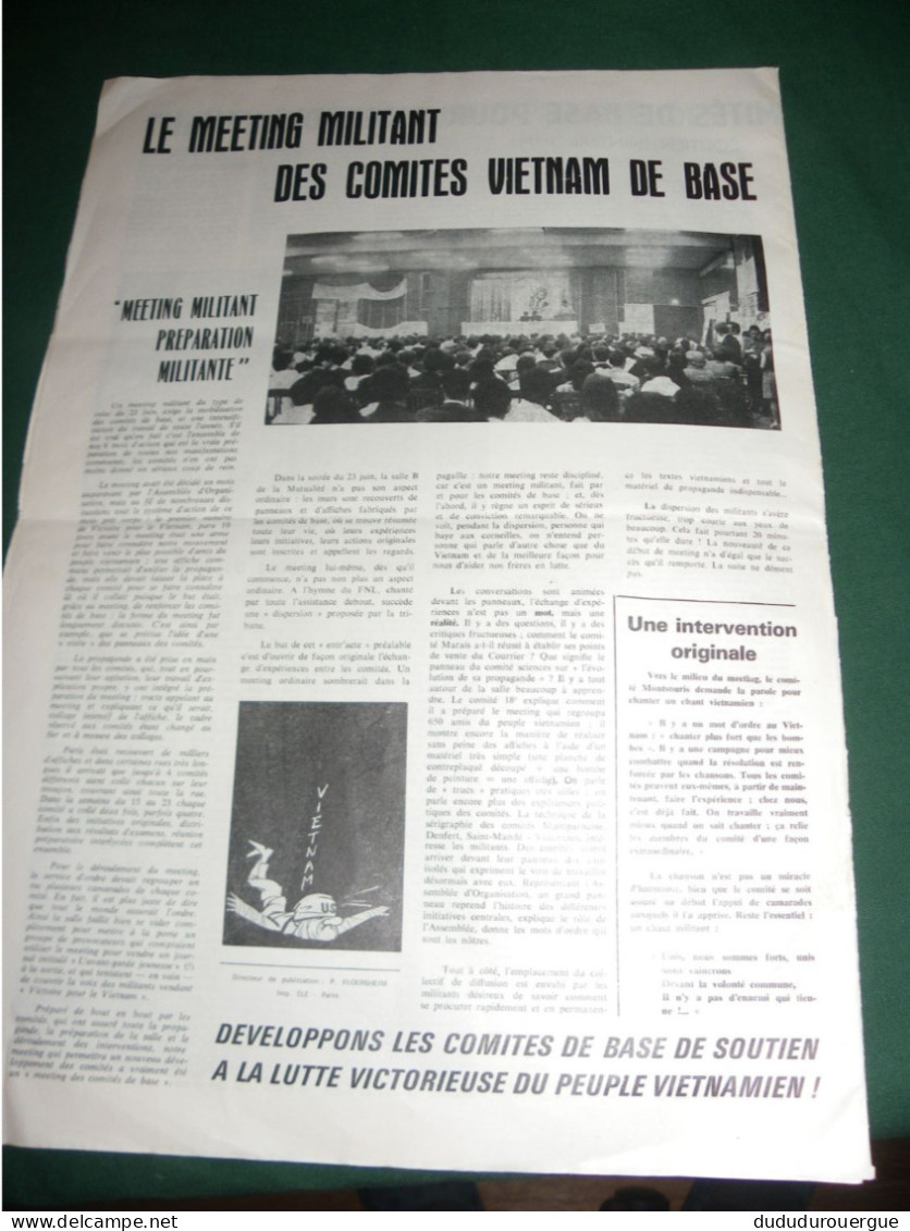 GUERRE DU VIETNAM : " VICTOIRE POUR LE VIETNAM " JOURNAL DES COMITES VIETNAM DE BASE , LE N ° 2 DE JUILLET / AOUT 1967