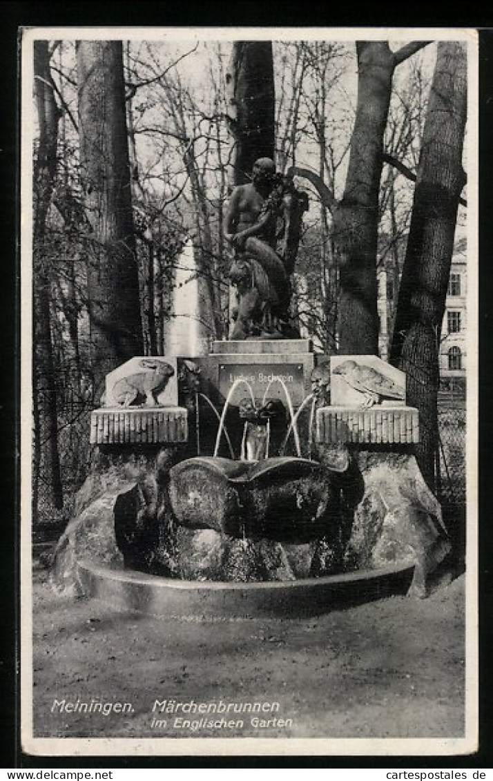 AK Meiningen, Märchenbrunnen Im Englischen Garten  - Meiningen