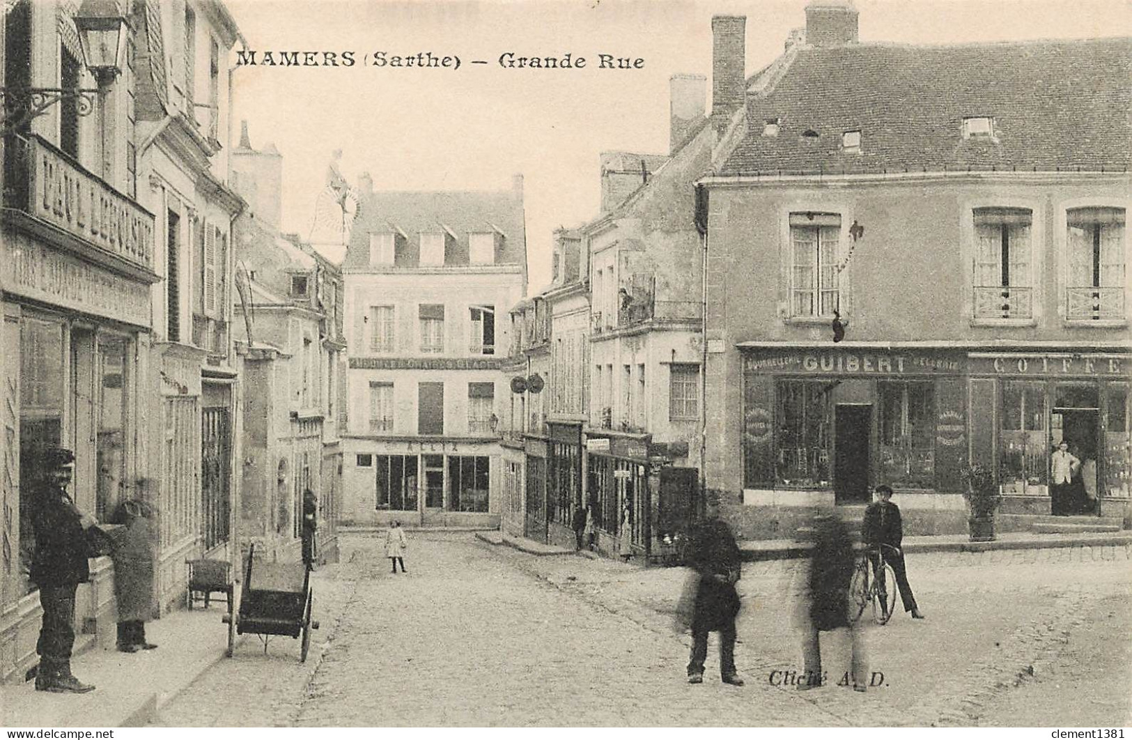 Cachet Franchise Militaire 29eme Bataillon De Chasseurs A Pied Sur Cpa Mamers Grande Rue - WW I