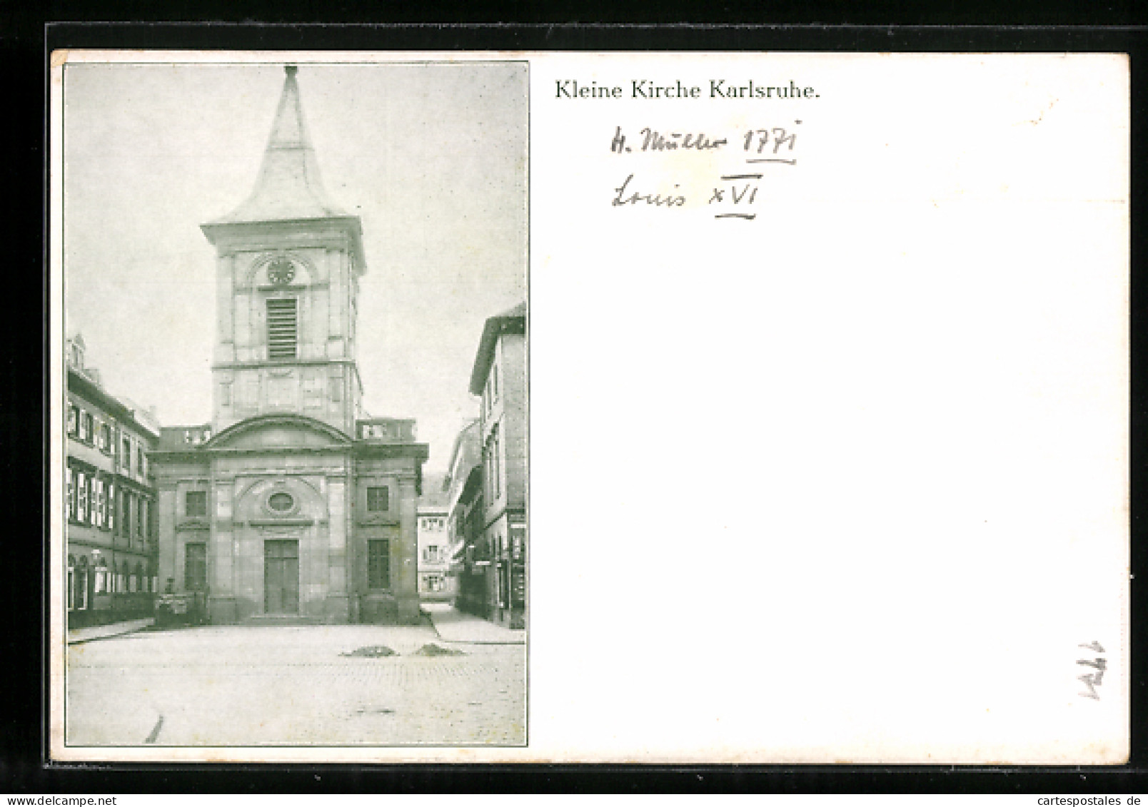 AK Karlsruhe I. B., Vor Der Kleinen Kirche  - Karlsruhe