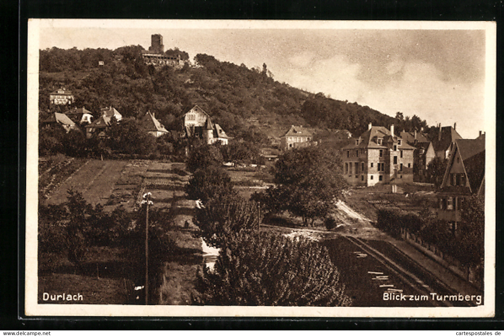 AK Karlsruhe-Durlach, Blick Zum Turmberg  - Karlsruhe