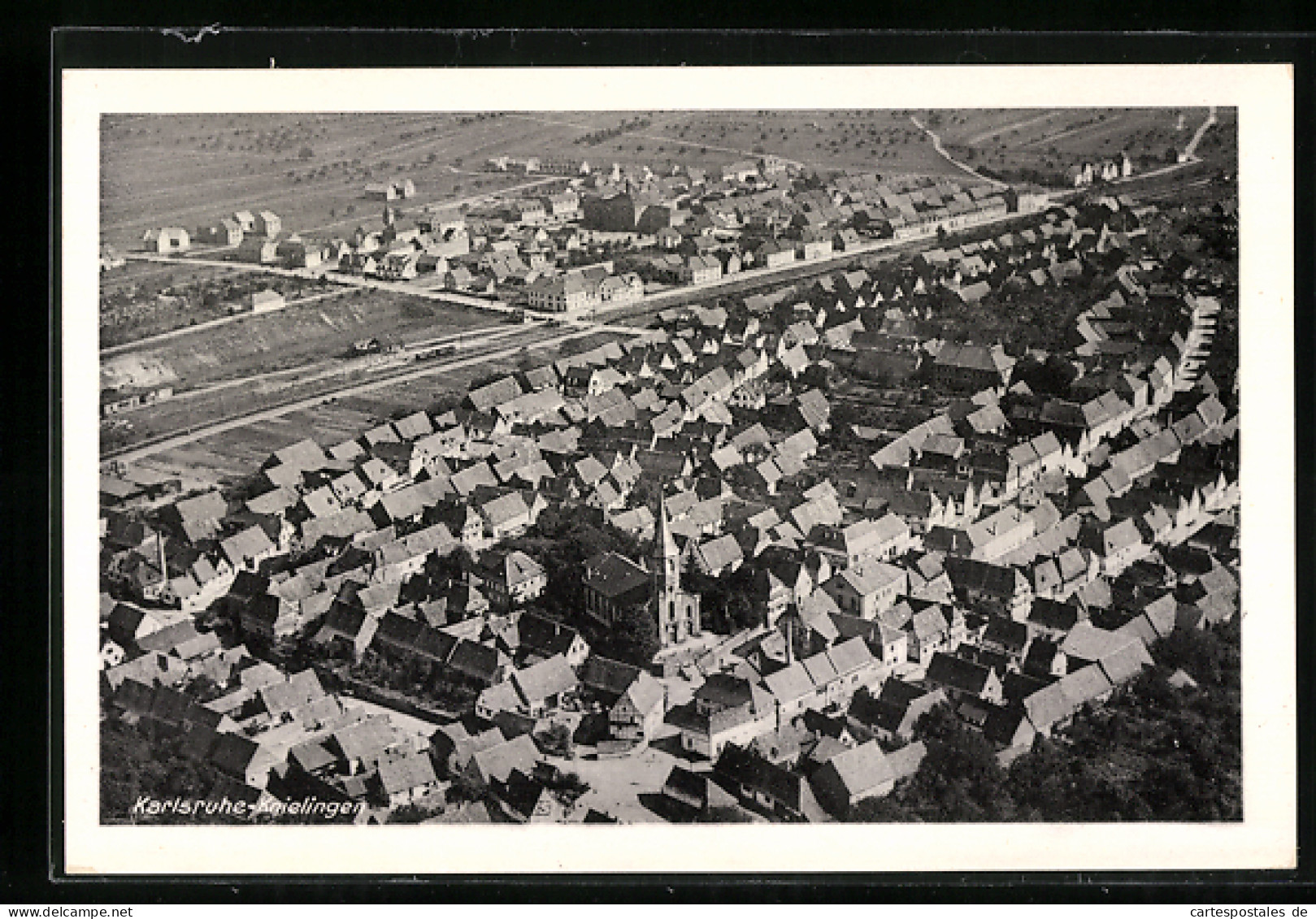 AK Karlsruhe-Knielingen, Fliegeraufnahme Der Stadt  - Karlsruhe