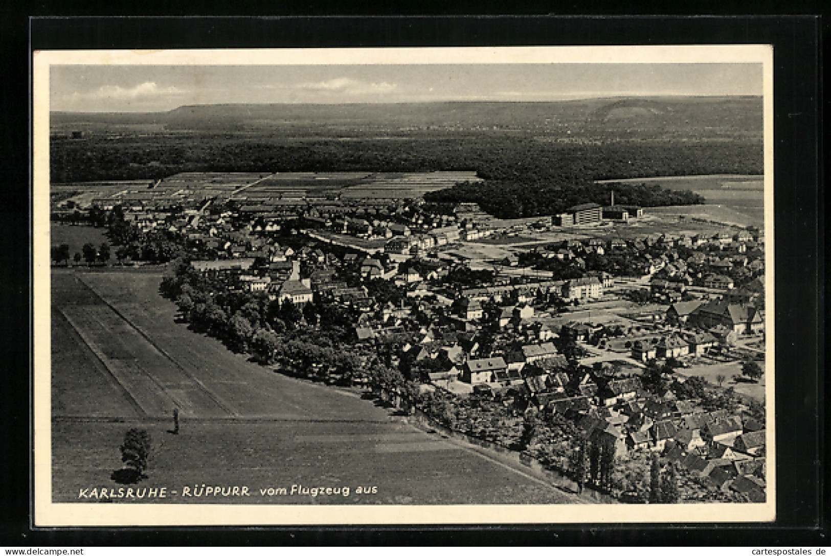 AK Karlsruhe-Rüppurr, Generalansicht Der Stadt Vom Flugzeug Aus  - Karlsruhe