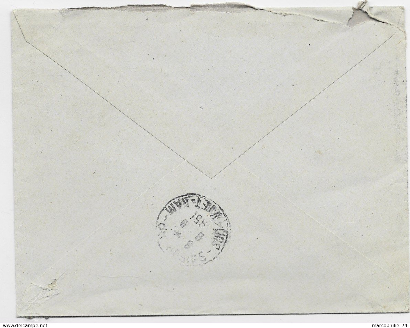 FRANCE N° 843 SEUL LETTRE COVER AVION COVER REC VICHY ALLIER 1951 POUR SAIGON SUD VIET NAM - 1921-1960: Période Moderne