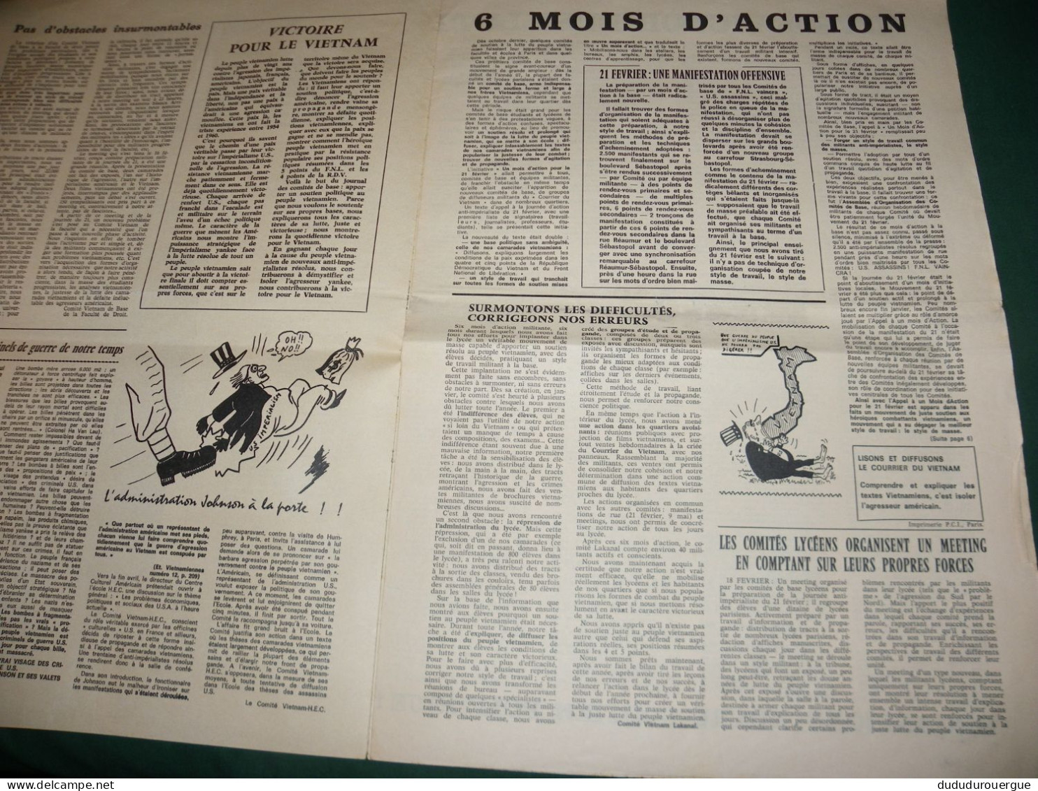 GUERRE DU VIETNAM : " VICTOIRE POUR LE VIETNAM " JOURNAL DES COMITES VIETNAM DE BASE , LE N ° 1 - 1950 - Heute