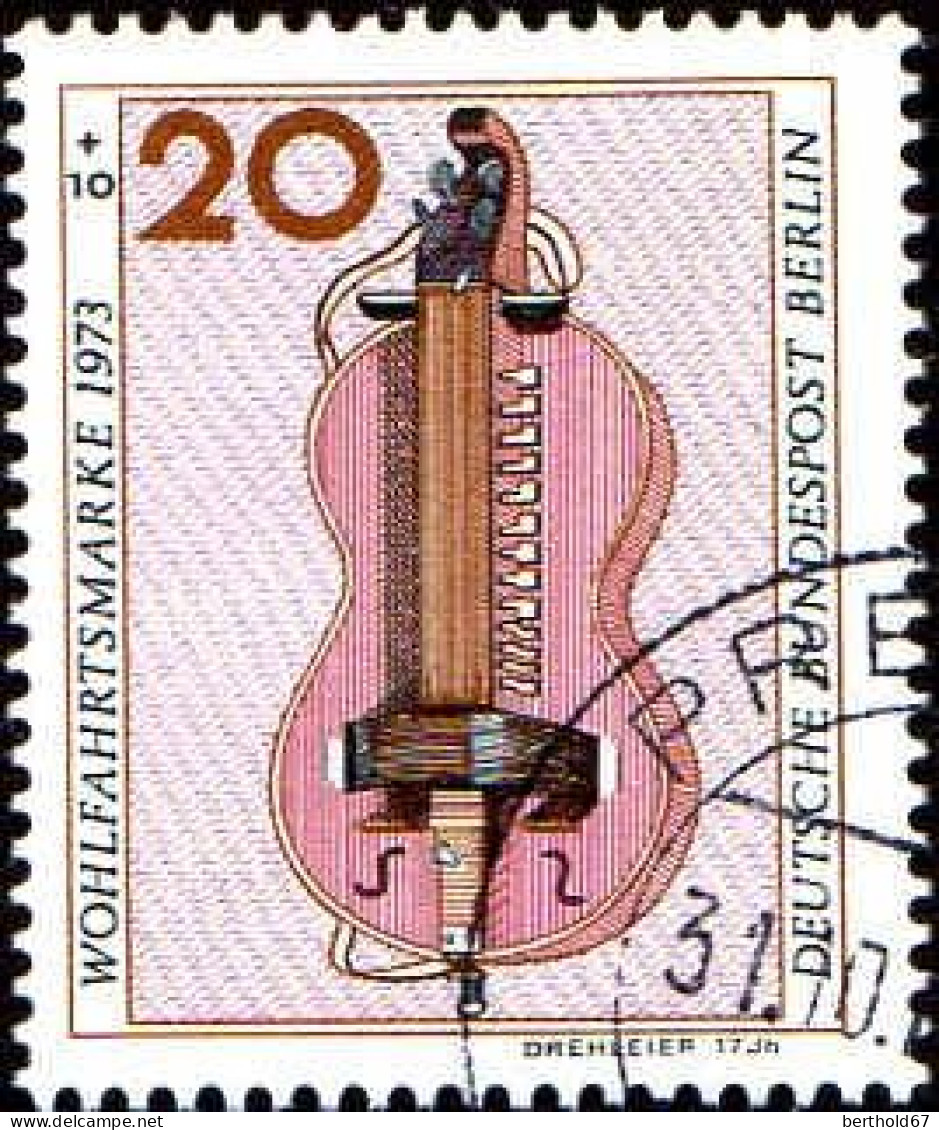 Berlin Poste Obl Yv:423/426 Bienfaisance Instruments De Musique (TB Cachet Rond) - Musik