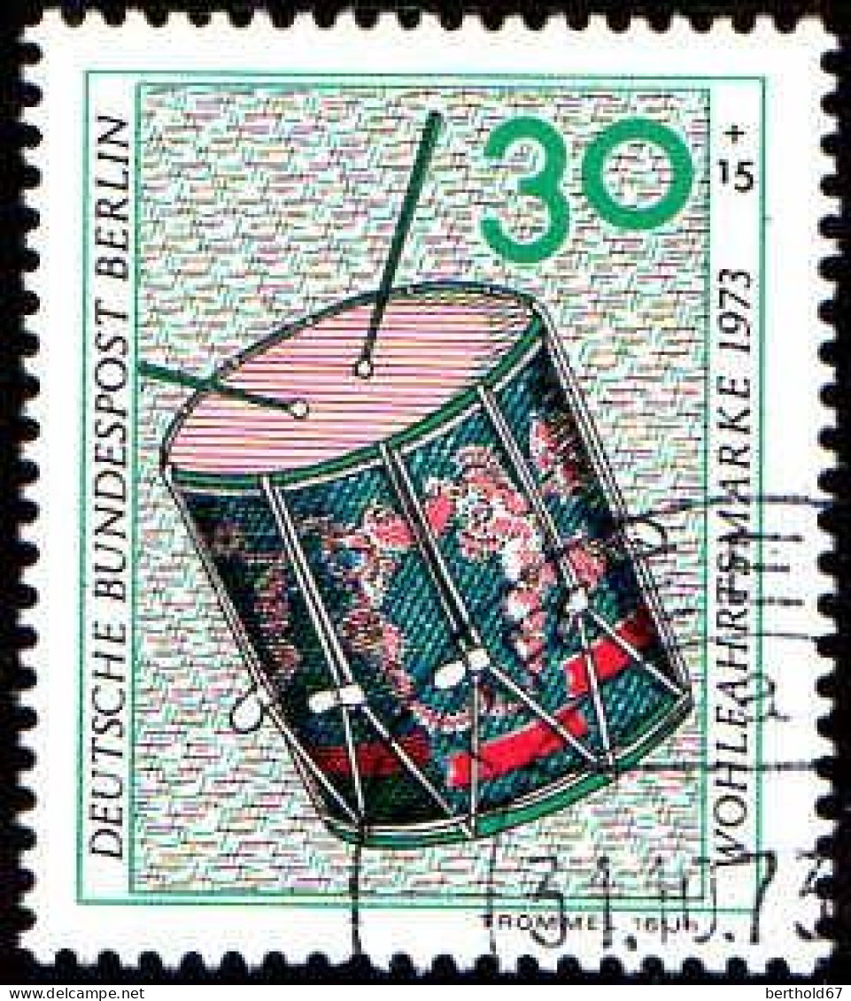 Berlin Poste Obl Yv:423/426 Bienfaisance Instruments De Musique (TB Cachet Rond) - Música