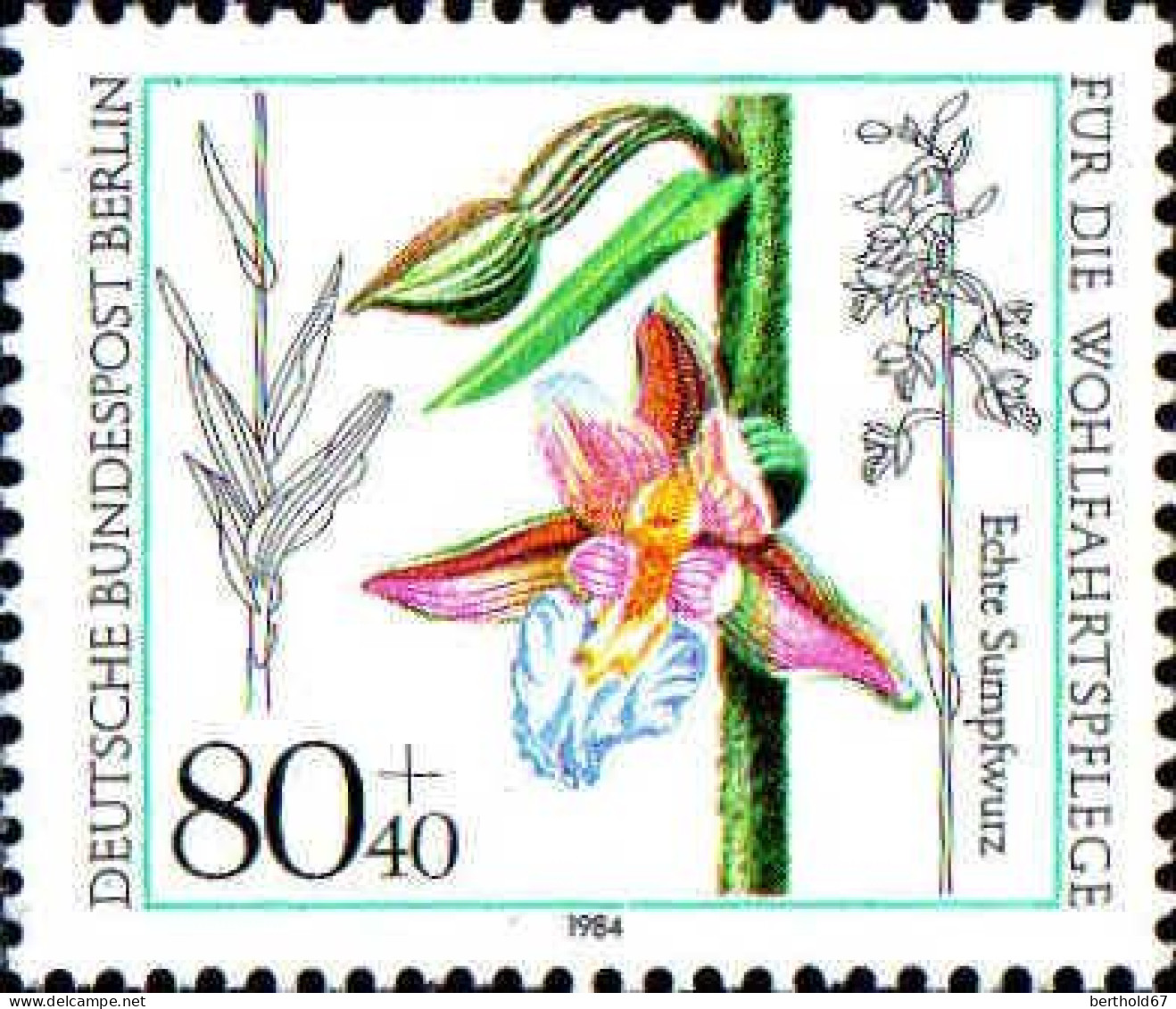 Berlin Poste N** Yv:685/688 Bienfaisance Orchidées (Thème) - Orchidées