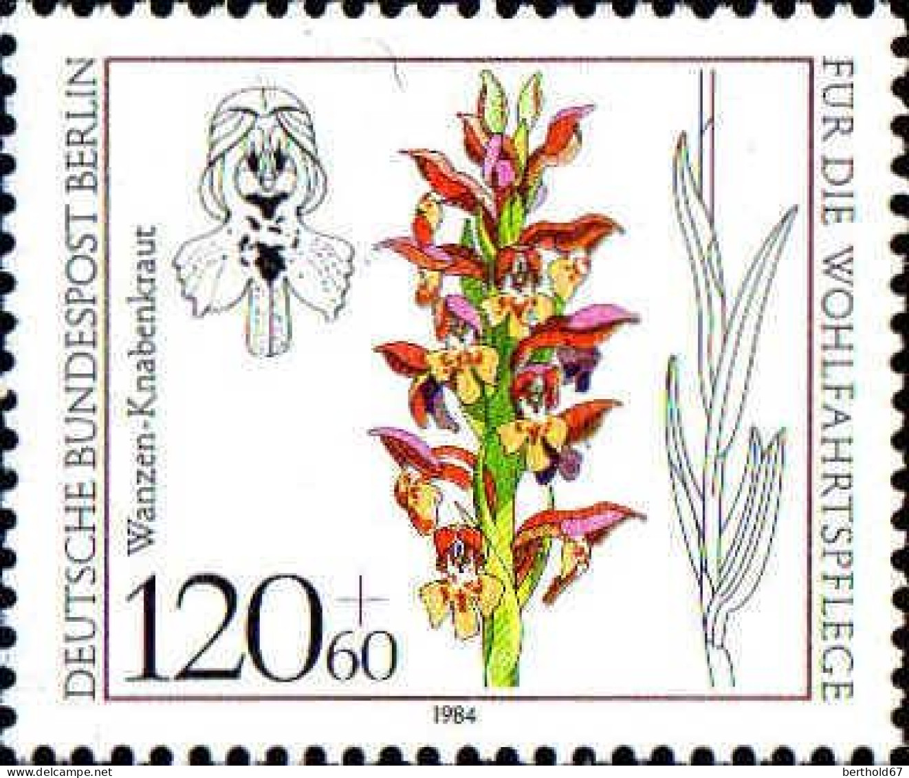 Berlin Poste N** Yv:685/688 Bienfaisance Orchidées (Thème) - Orquideas
