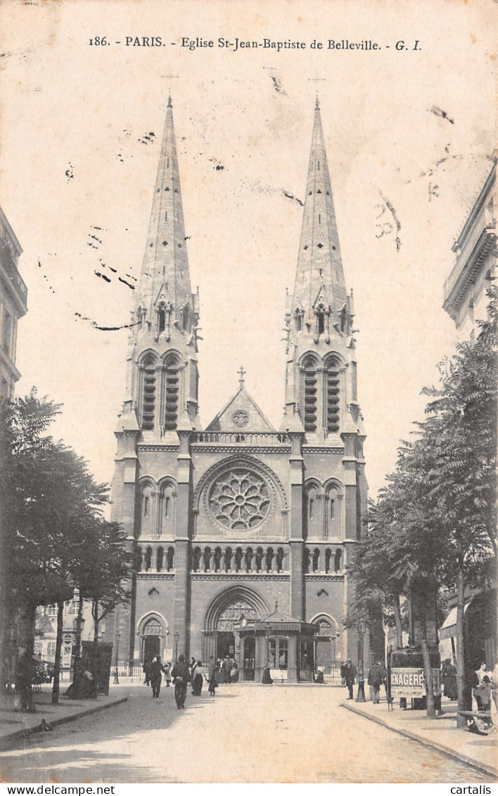 75-PARIS EGLISE SAINT JEAN BAPTISTE DE BELLEVILLE-N°4188-G/0353 - Kirchen