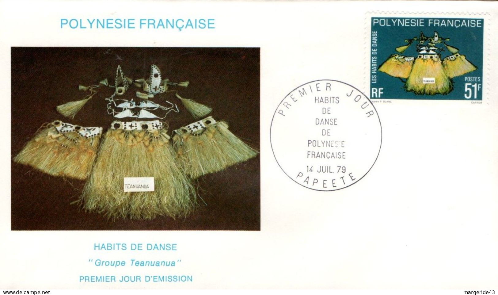 POLYNESIE FDC 1979 HABITS DE DANSE - FDC