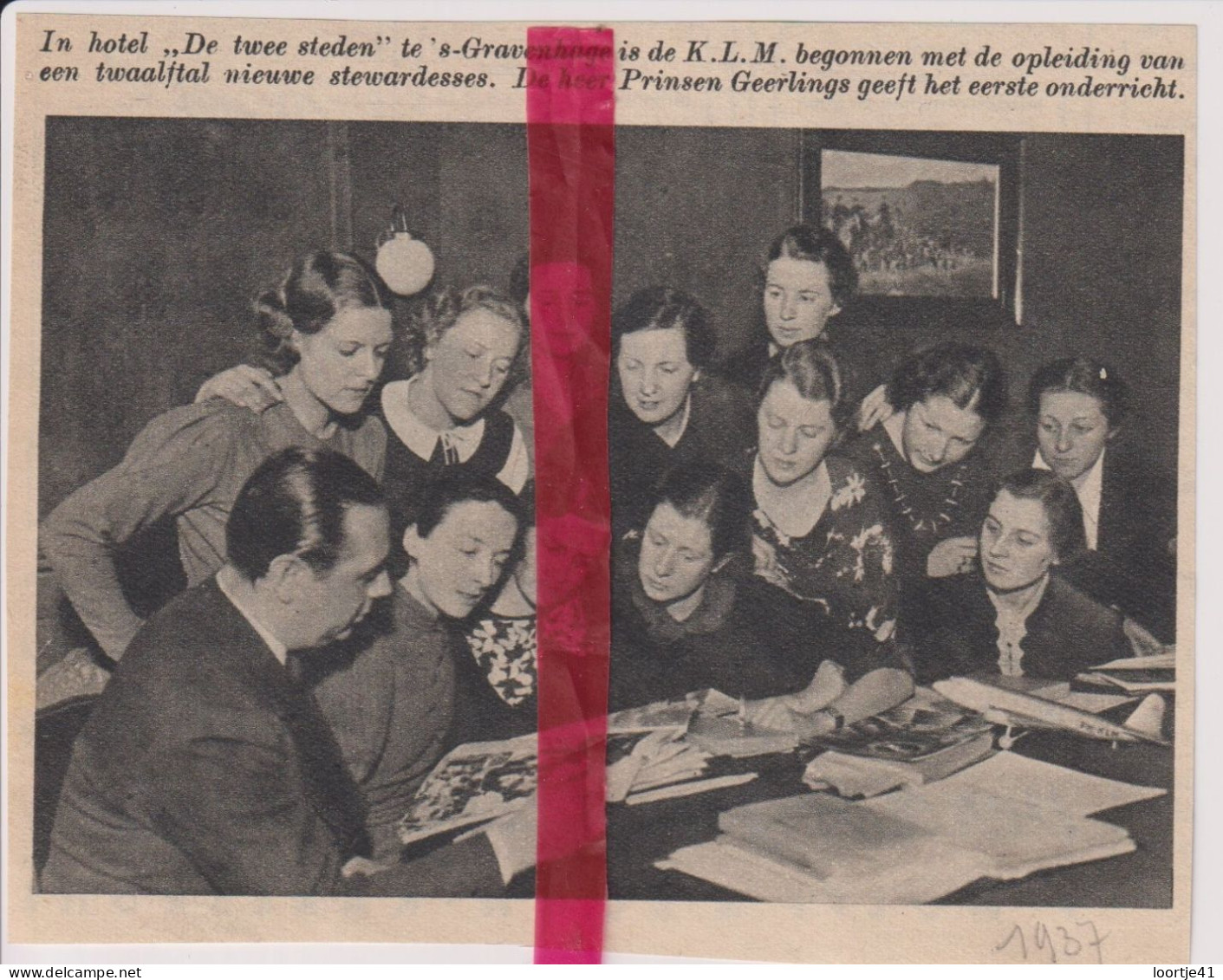 Den Haag - Opleiding Stewardessen KLM - Orig. Knipsel Coupure Tijdschrift Magazine - 1937 - Non Classés