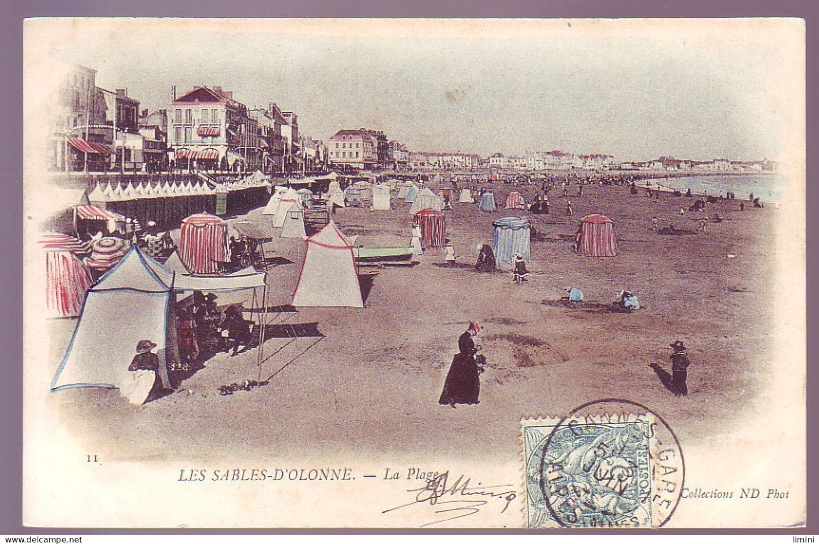 85 - SABLES D'OLONNE - La PLAGE - ANIMÉE - COLORISÉE - - Sables D'Olonne