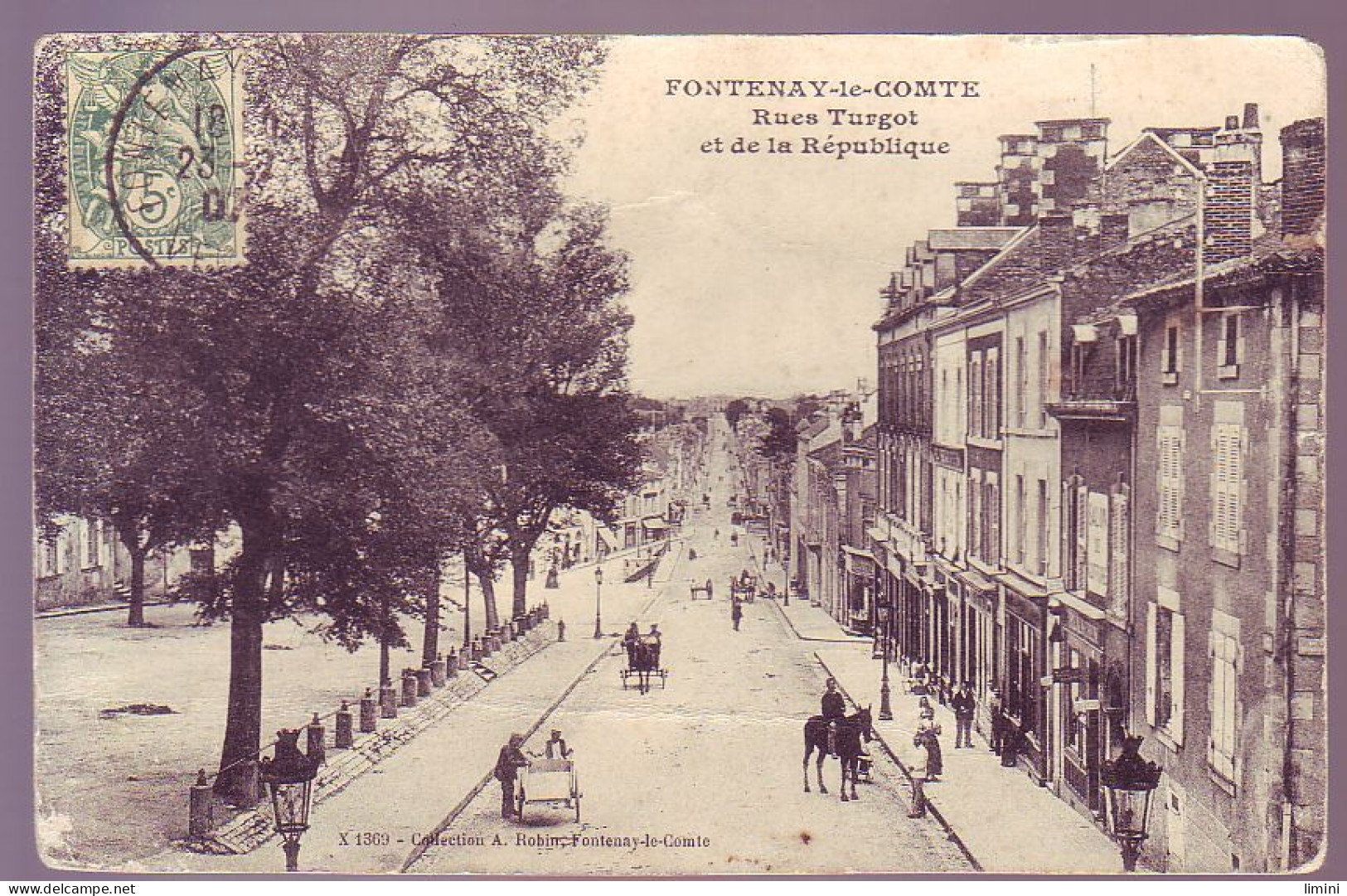 85 - FONTENAY-le- COMTE - RUE TURGOT Et RUE De La REPUBLIQUE - ANIMÉE - - Fontenay Le Comte