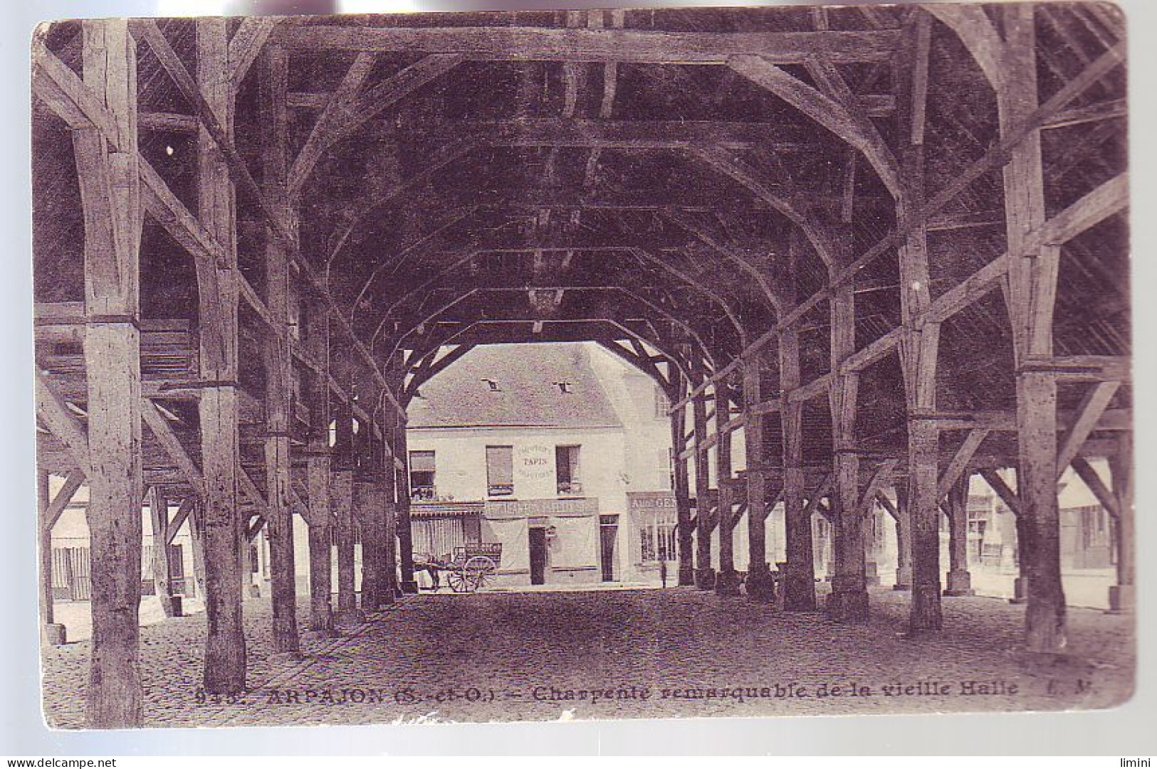 91 - ARPAJON - VIEILLE HALLE - ATTELAGE - - Arpajon