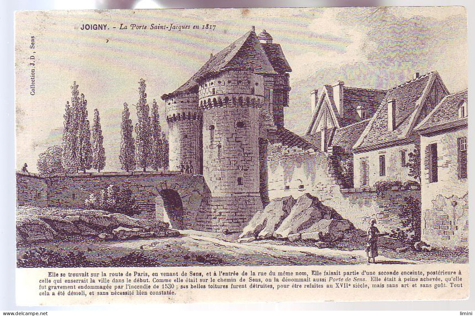 89 - JOIGNY - PORTE SAINT JACQUES - CARTE ILLUSTRÉE - - Joigny