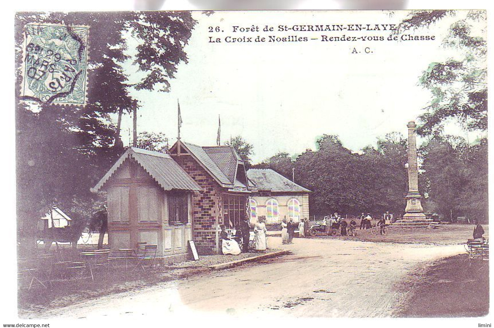 78 - SAINT GERMAIN-en-LAYE - LACROIX De NOAILLES - RENDEZ-VOUS De CHASSE - COLORISÉE - ANIMÉE - - St. Germain En Laye