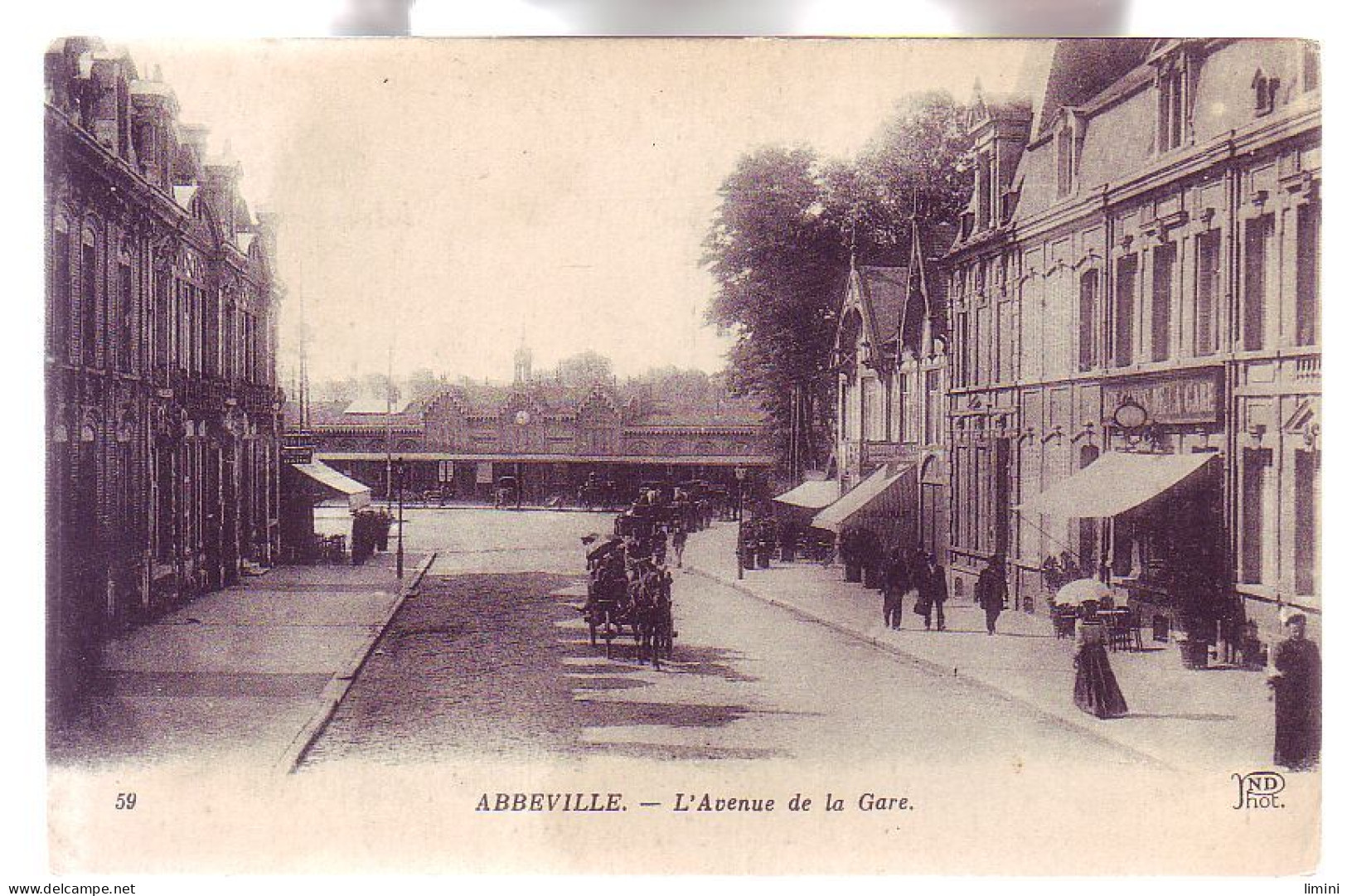 80 - ABBEVILLE - AVENUE De La GARE - ATTELAGE - ANIMÉE - - Abbeville
