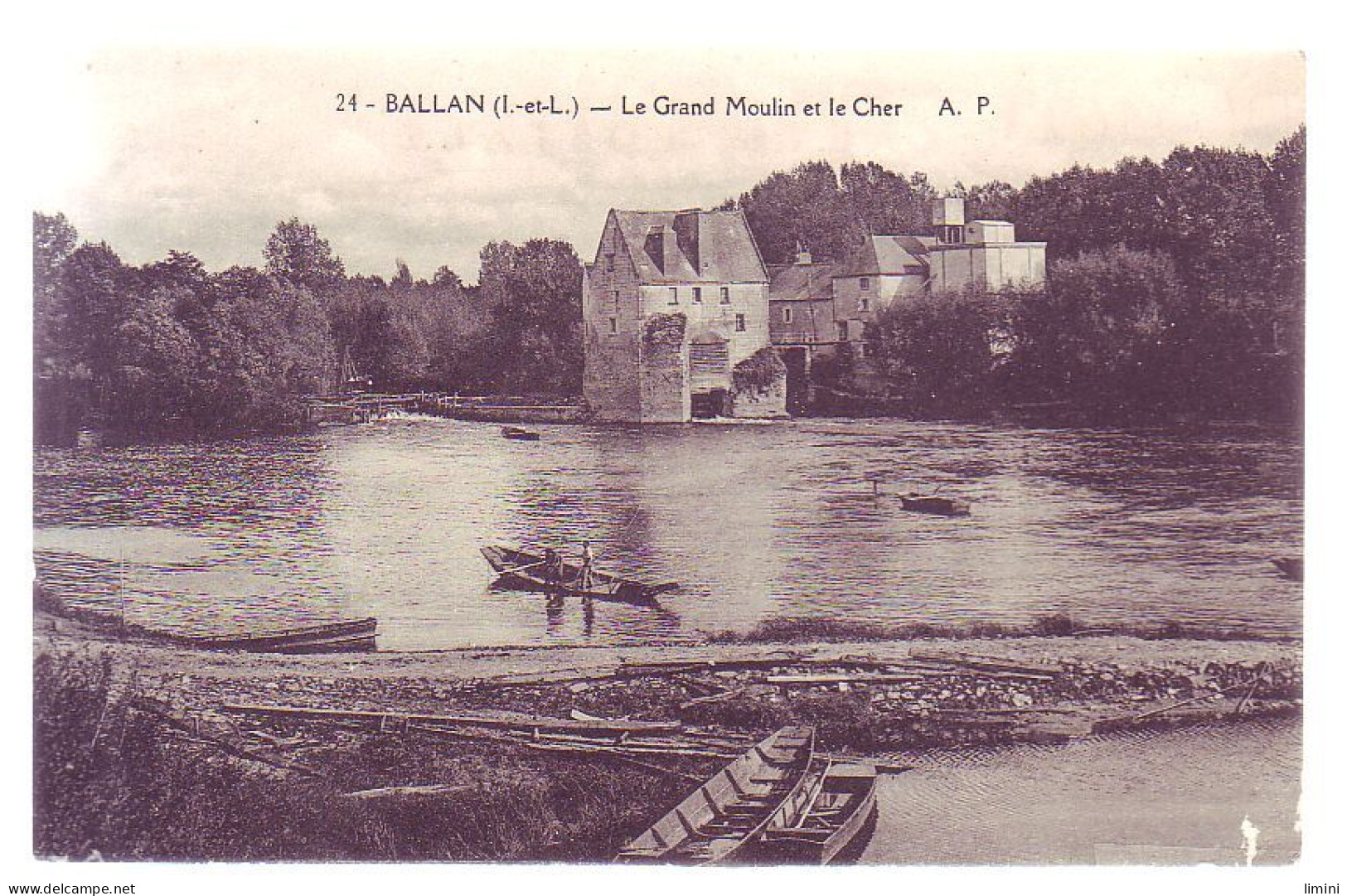 37 - BALLAN - GRAND MOULIN Et LeCHER - ANIMÉE - - Ballan-Miré