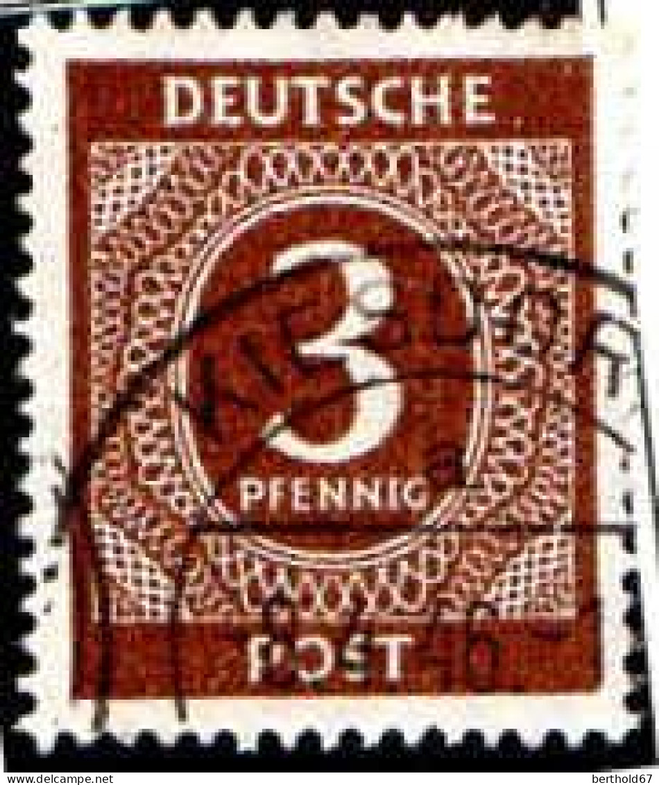 Allemagne Interzone Poste Obl Yv: 3 Mi:913 Chiffre (TB Cachet Rond) - Usati