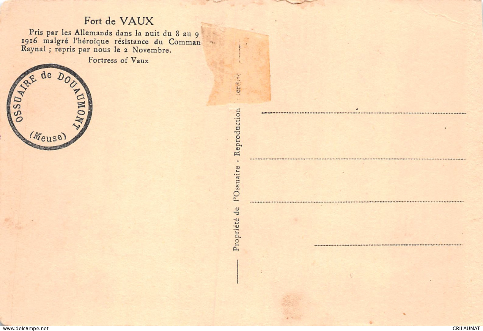 55-FORT DE VAUX-N°LP5135-A/0223 - Other & Unclassified