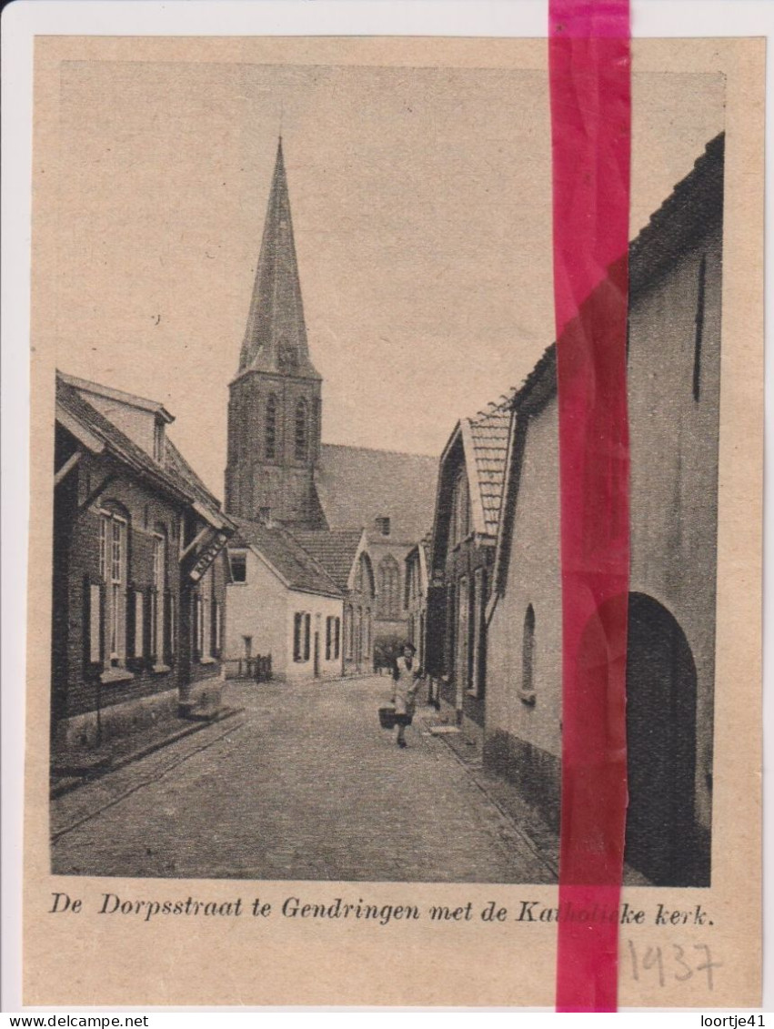 Gendringen - De Dorpsstraat & Kerk - Orig. Knipsel Coupure Tijdschrift Magazine - 1937 - Non Classés