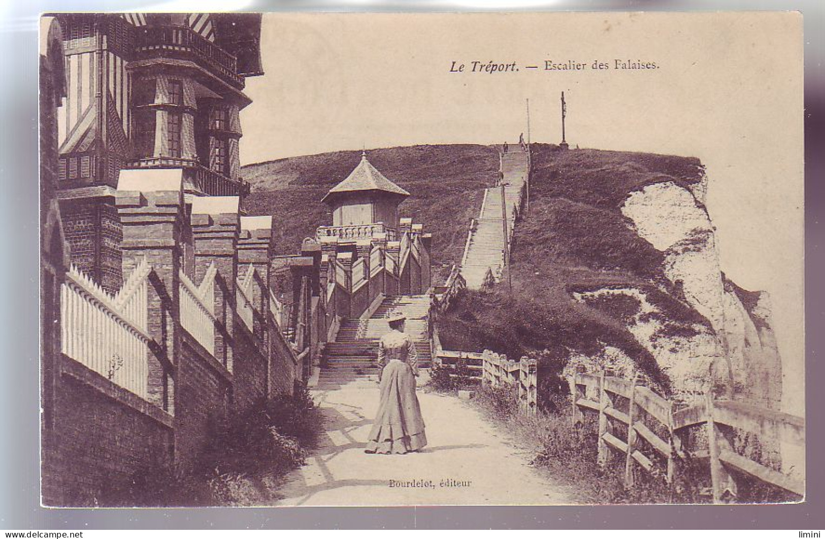 76 - LE TREPORT - ESCALIER Des FALAISES - ANIMÉE -  - Le Treport