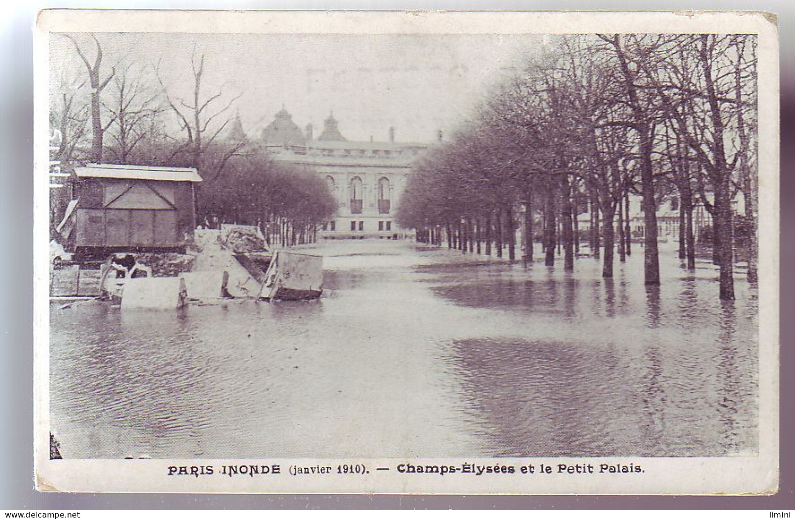 75 - PARIS - CHAMPS ELYSÉES Et PETIT PALAIS INONDES - - Inondations De 1910