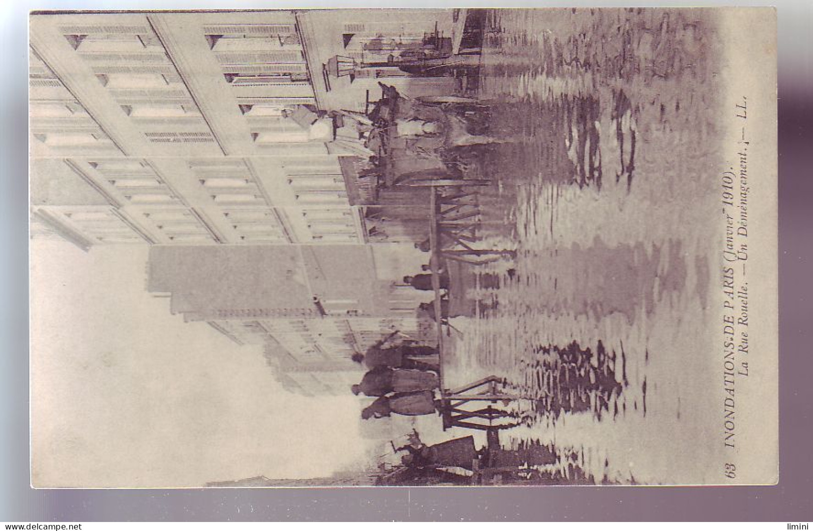 75 - PARIS - RUE ROUELLE - DEMENAGEMENT - ATTELAGE -  - Inondations De 1910