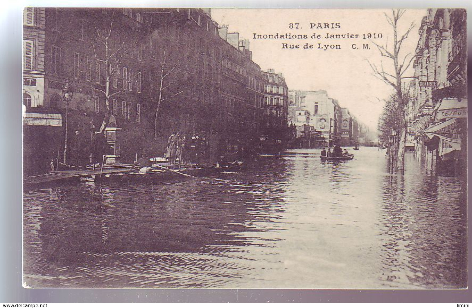 75 - PARIS - INONDATION RUE De LYON - ANIMÉE - - Alluvioni Del 1910