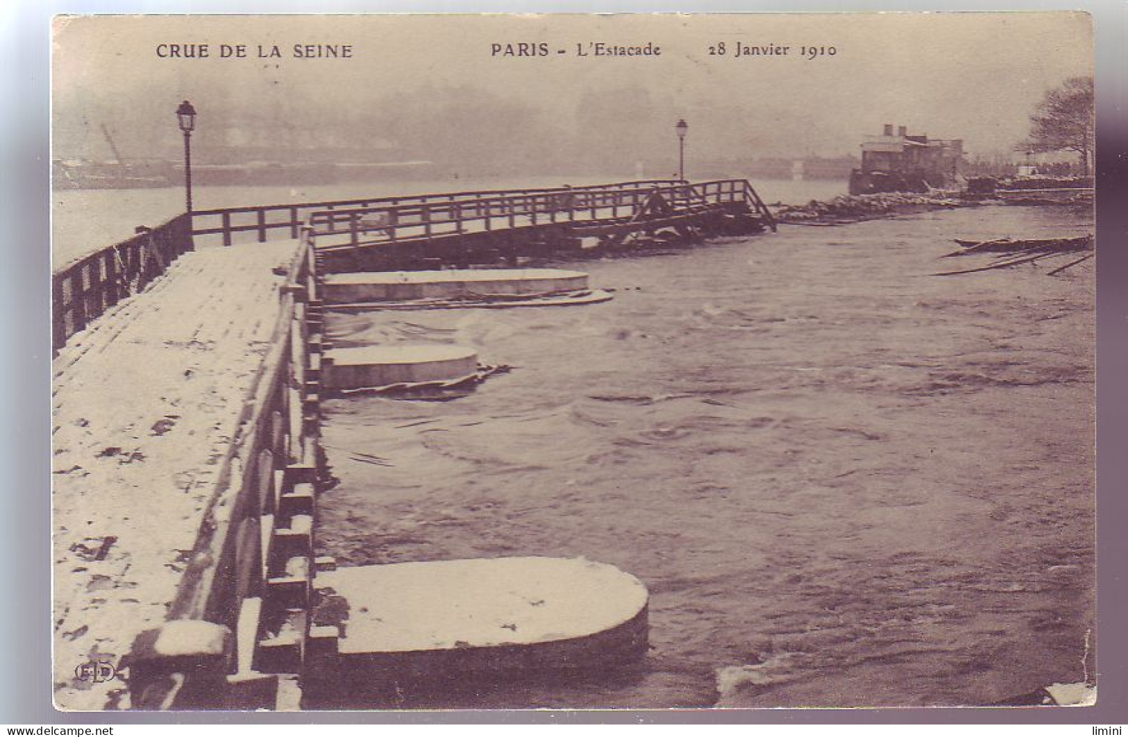 75 - PARIS -  INONDATION 1910 - L'ESTACADE -  - Alluvioni Del 1910